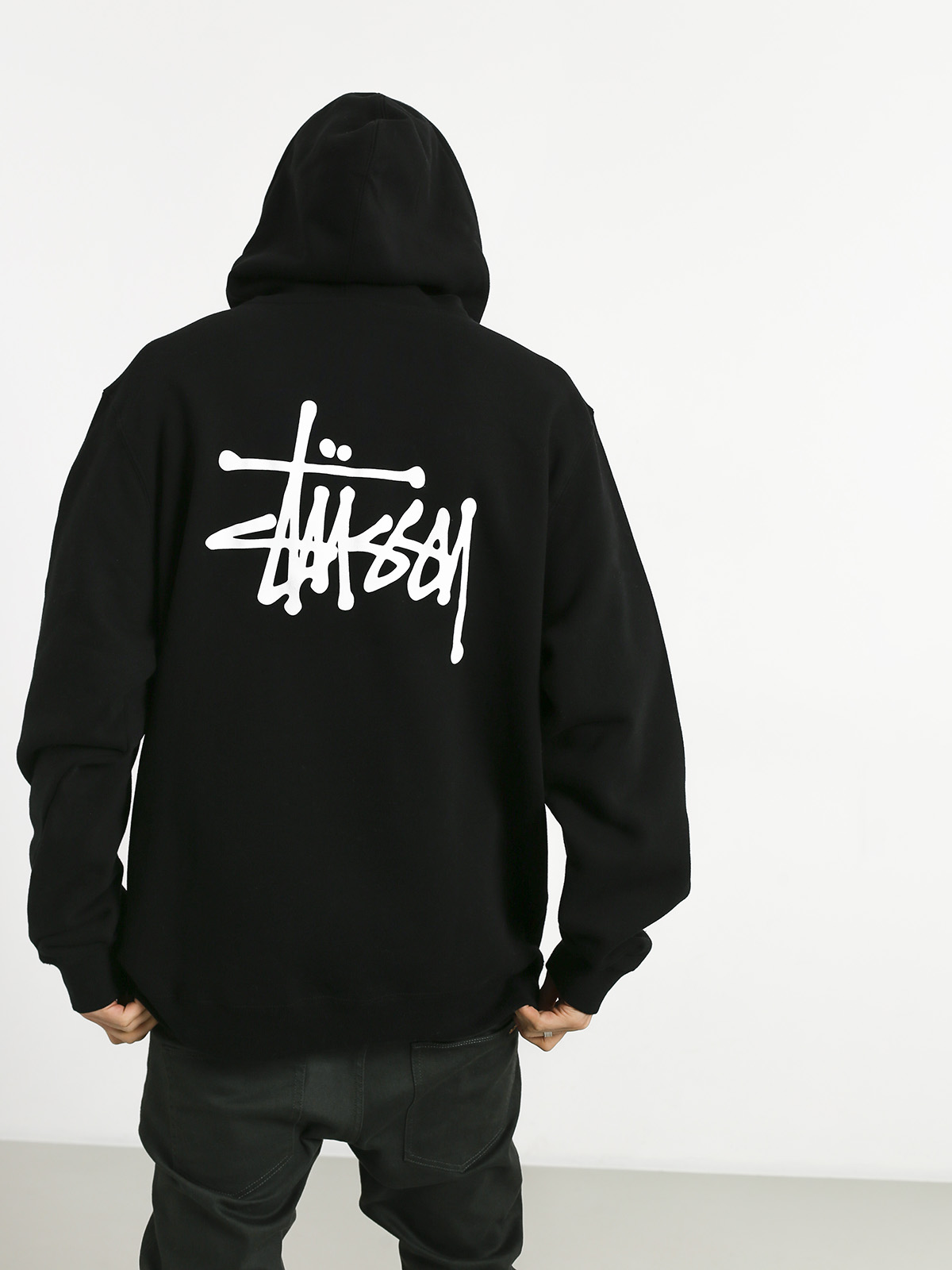 Mikina s kapucí Stussy Basic HD (black)