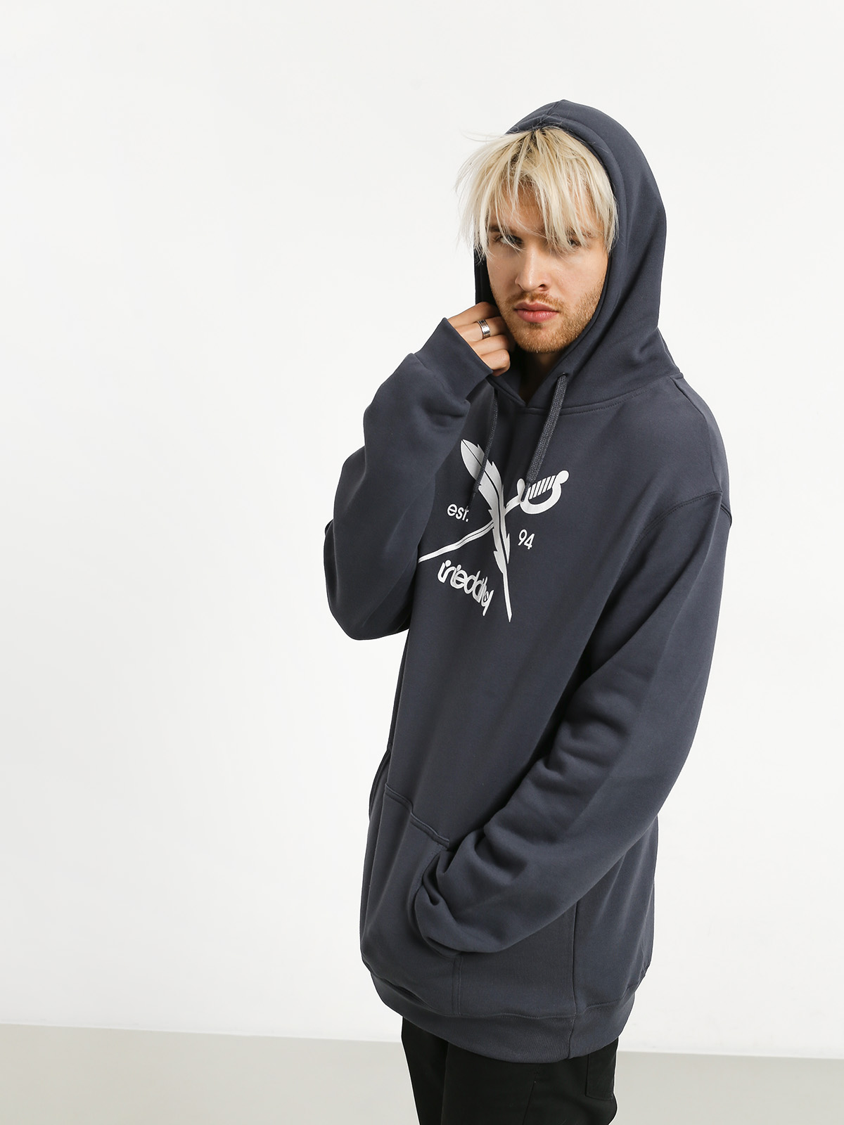 Mikina s kapucí Iriedaily Daily Flag HD (dark steel)