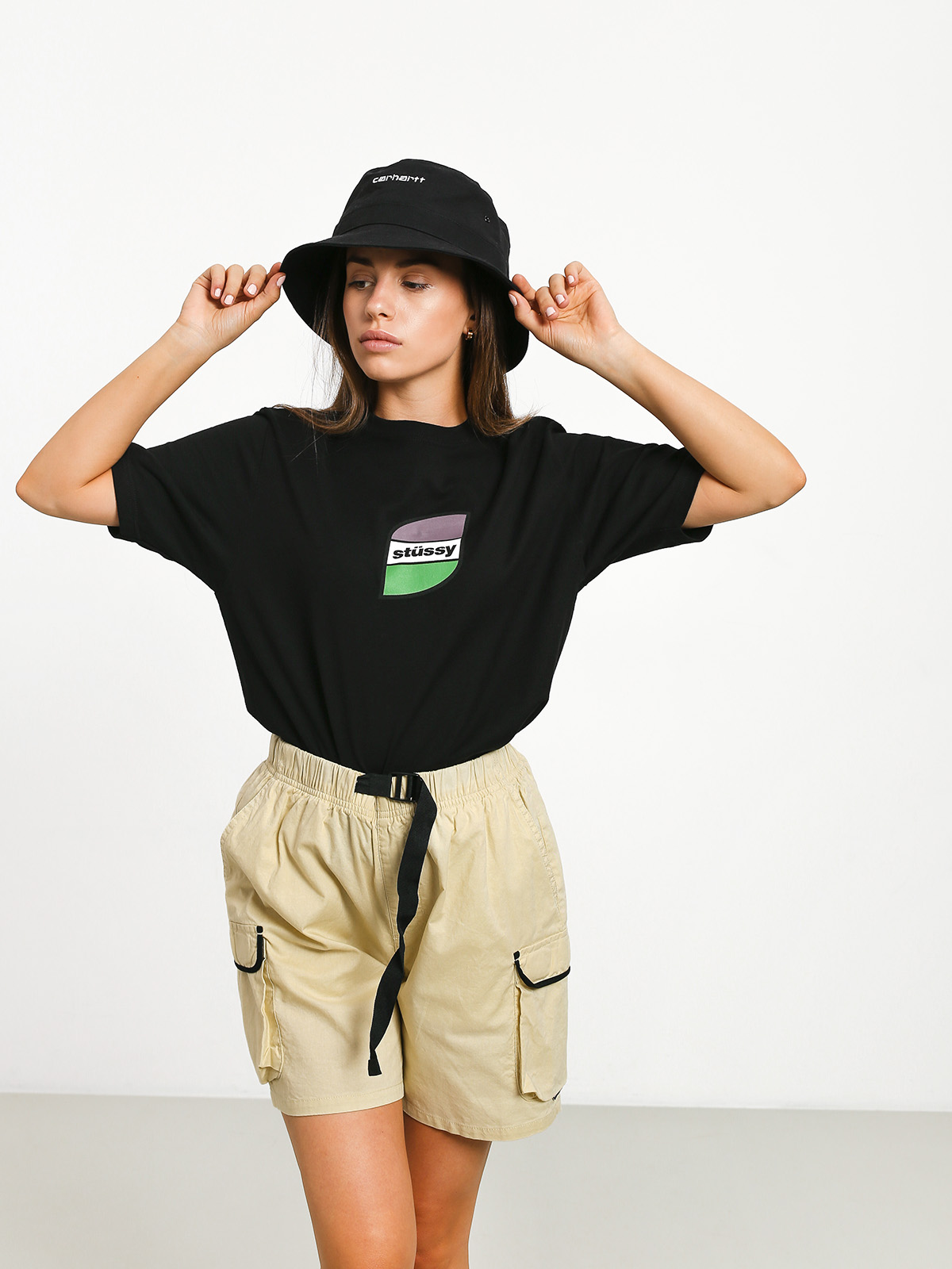Tričko Stussy Stripes Wmn (black)