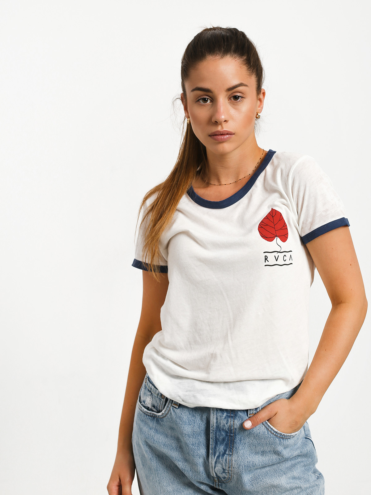 Tričko RVCA Foliage (vintage white)