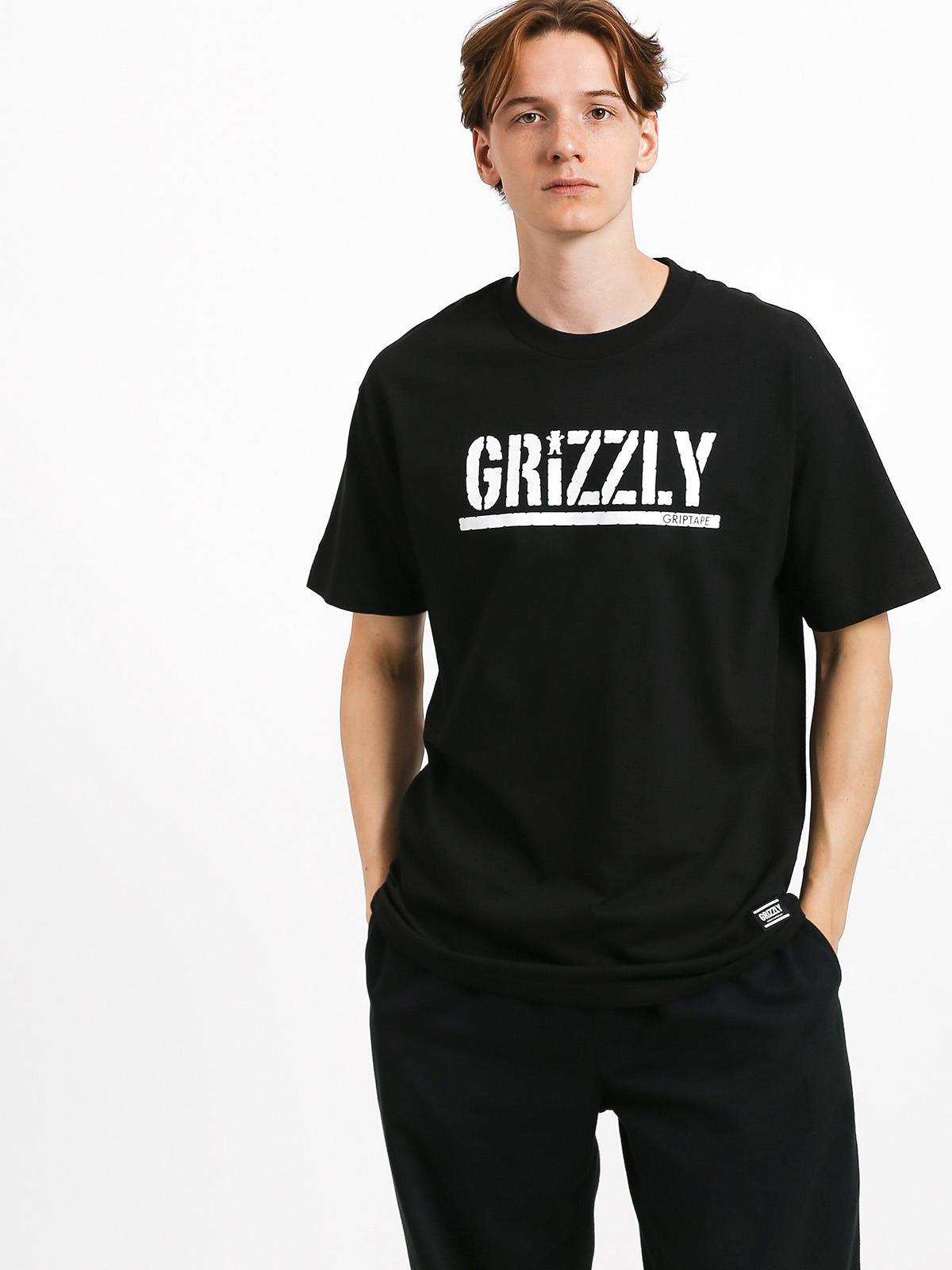 Tričko Grizzly Griptape Stamp (black/white)