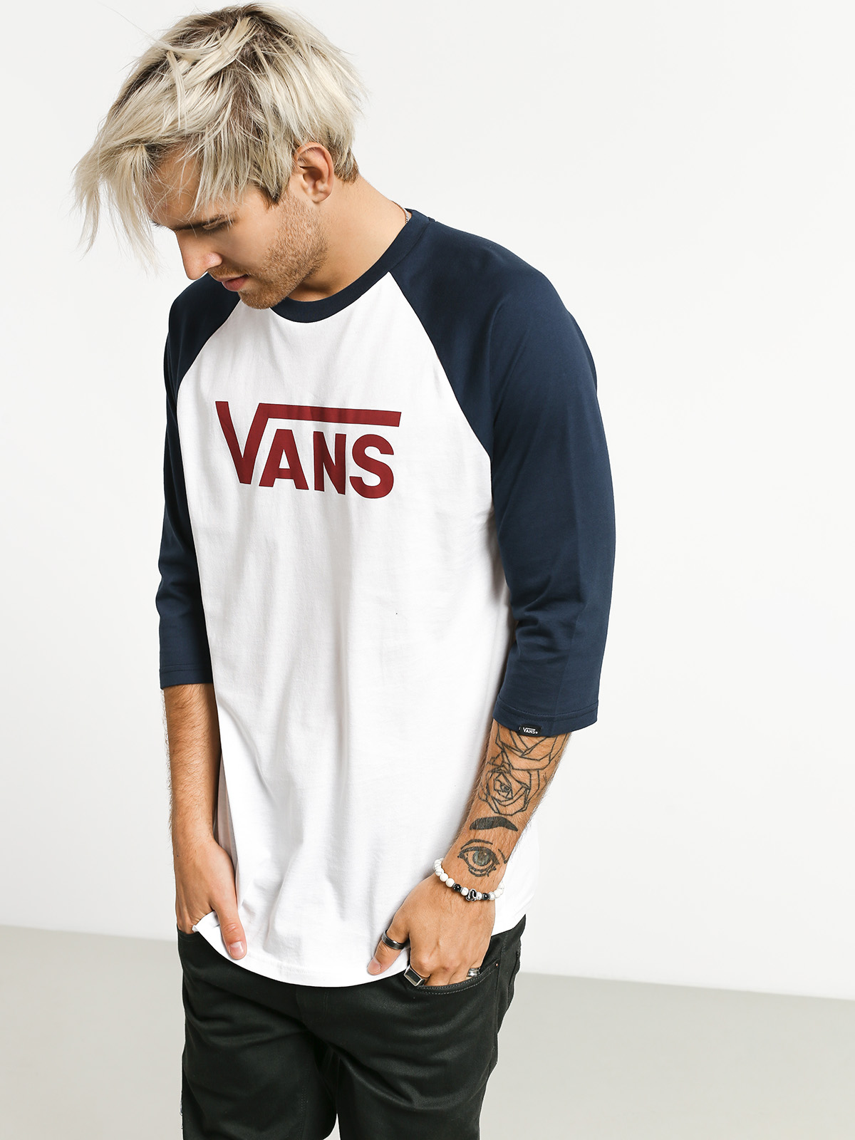 Tričko Vans Classic Raglan (white/dress blues)