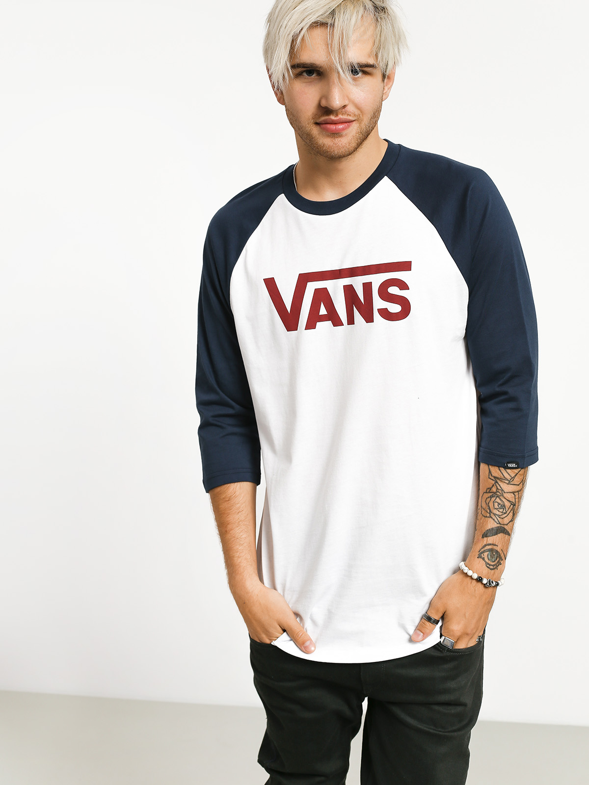 Tričko Vans Classic Raglan (white/dress blues)