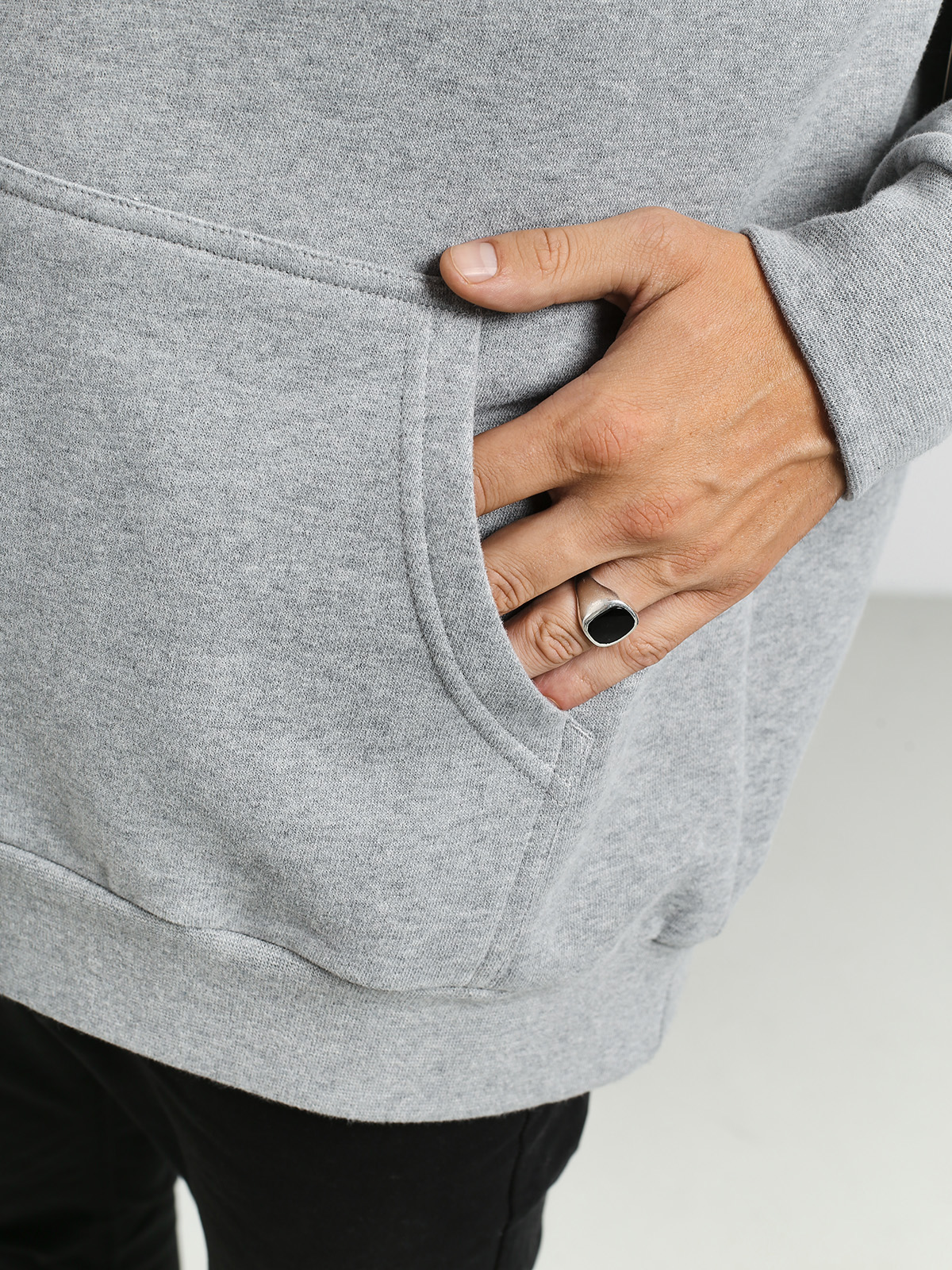 Mikina s kapucí RVCA Serpent Curved HD (athletic heathe)