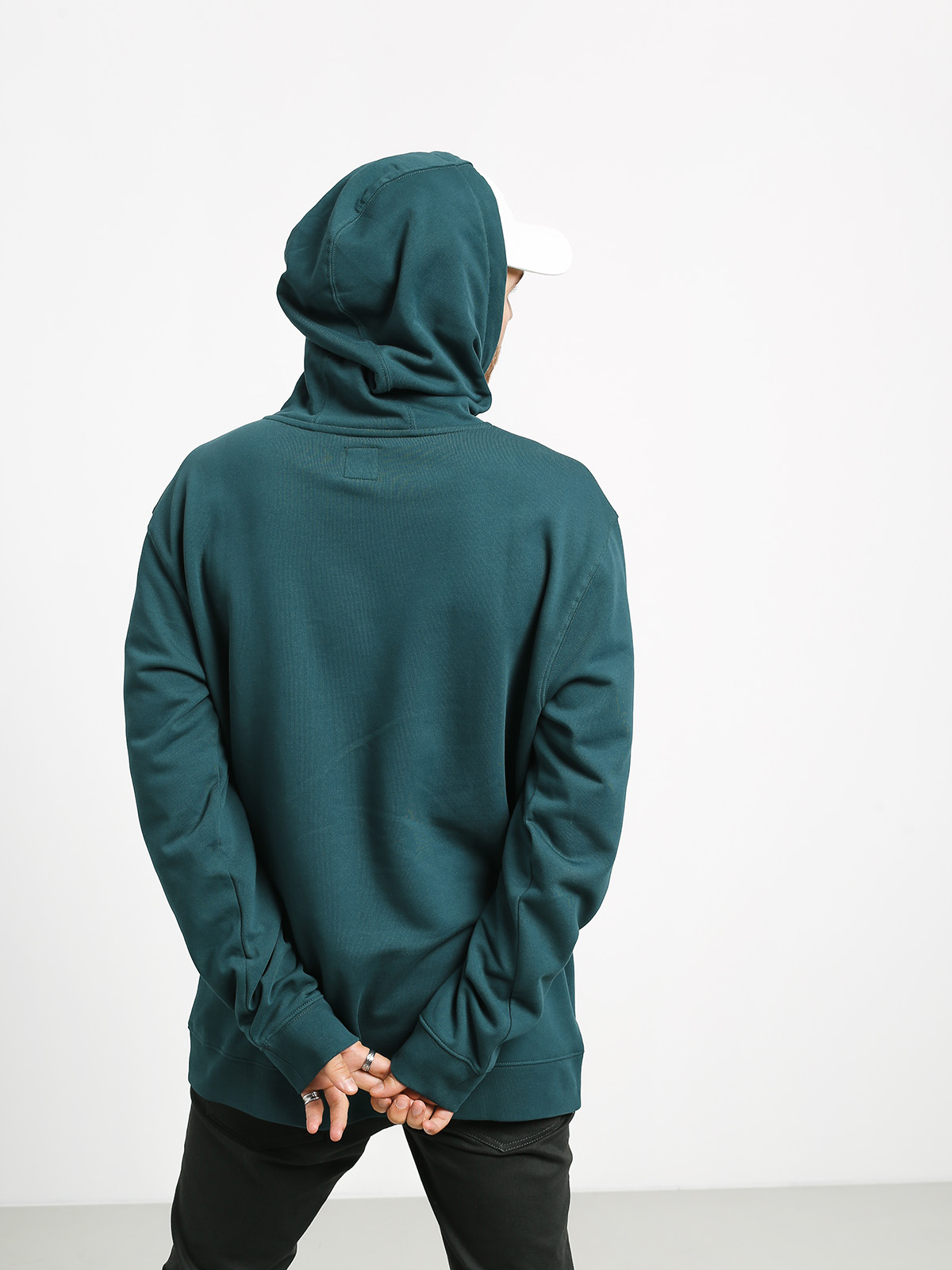 Mikina s kapucí Vans Otw HD zelená (trekking green)