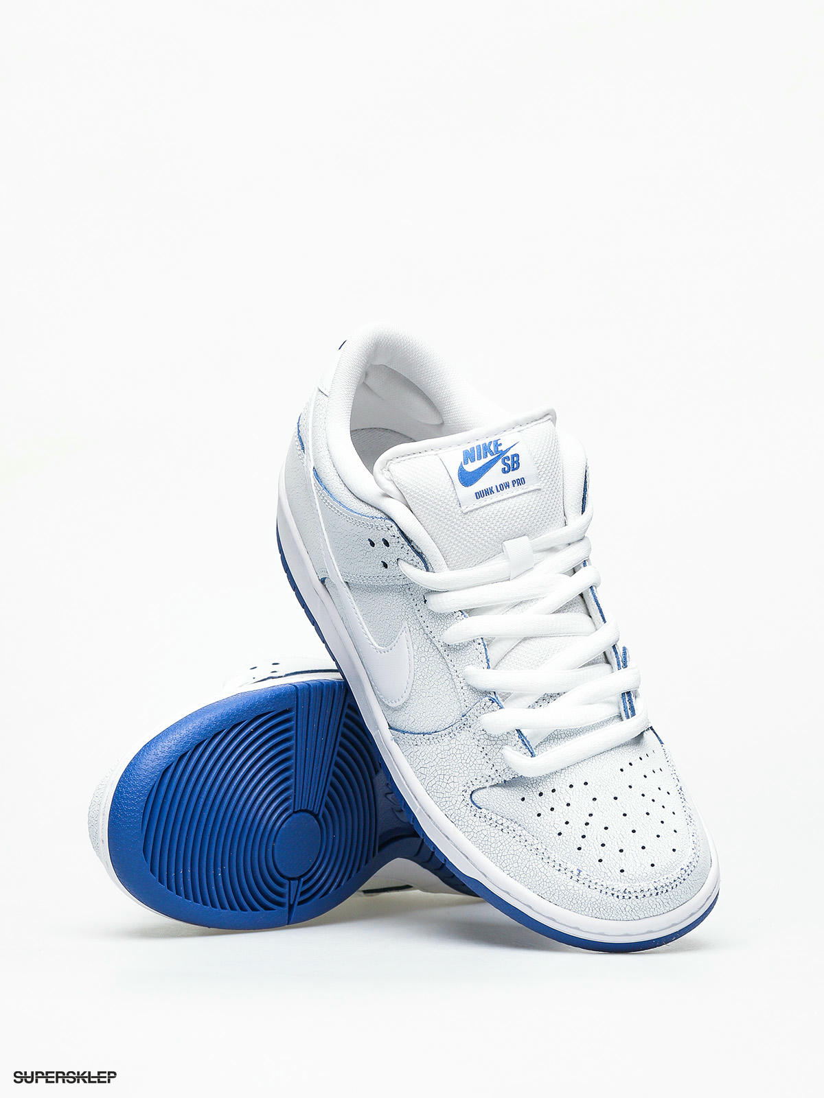 Boty Nike SB Dunk Low Pro Prm (white/white game royal)