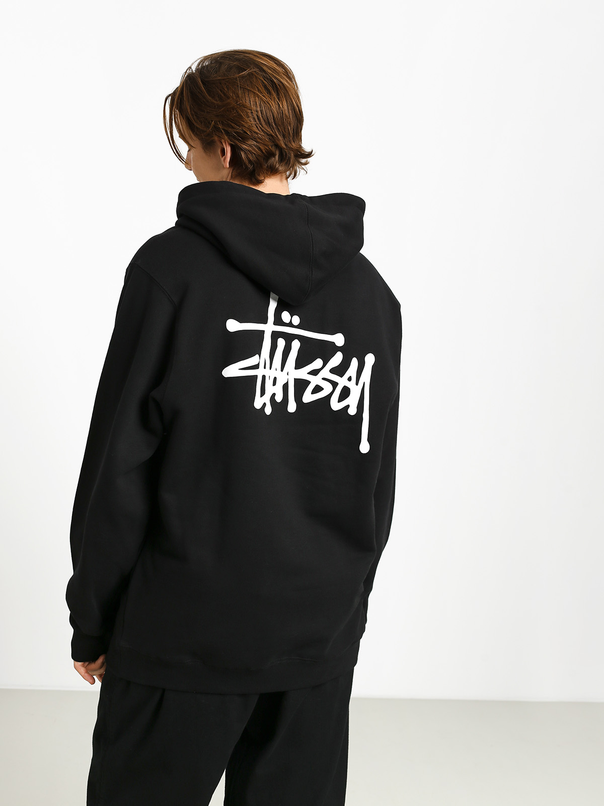 Mikina s kapucí Stussy Basic HD (black)