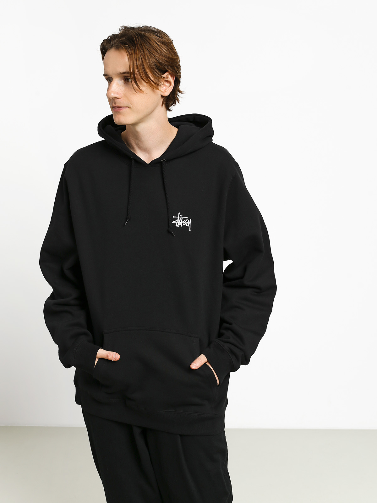 Mikina s kapucí Stussy Basic HD (black)