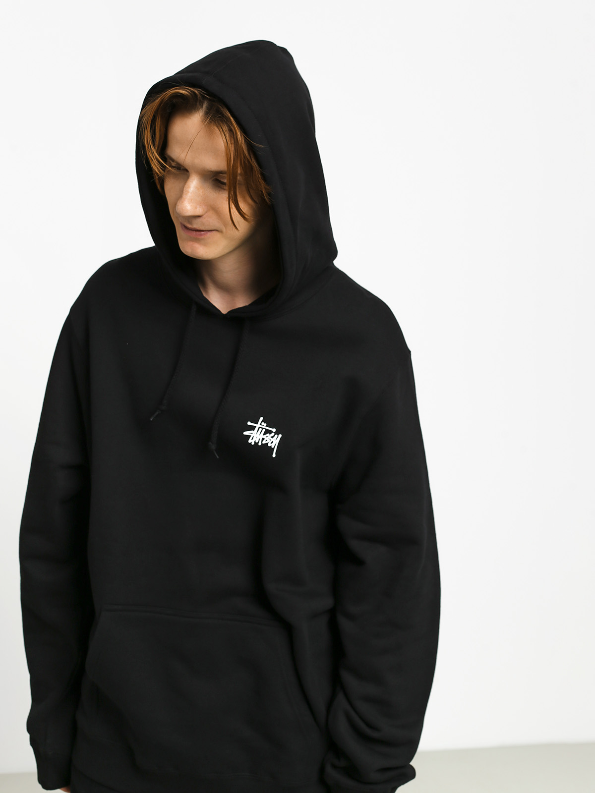 Mikina s kapucí Stussy Basic HD (black)