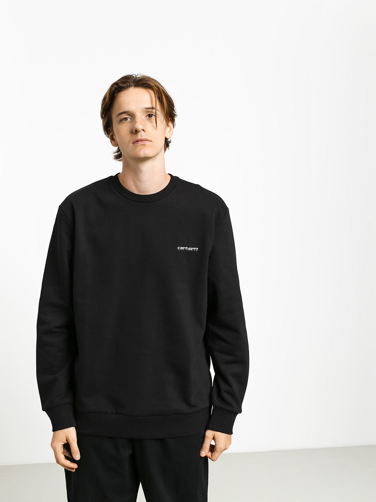 Mikina Carhartt WIP Script Embroidery (black/white)