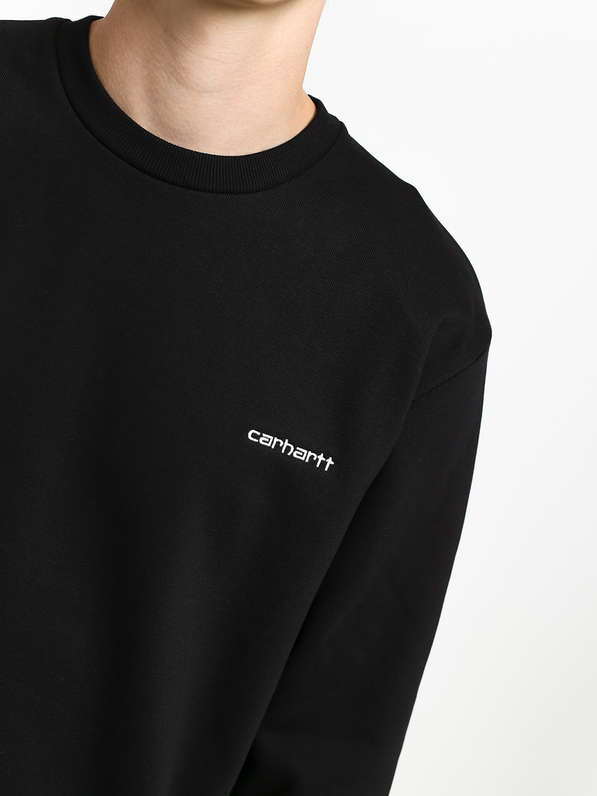Mikina Carhartt WIP Script Embroidery (black/white)