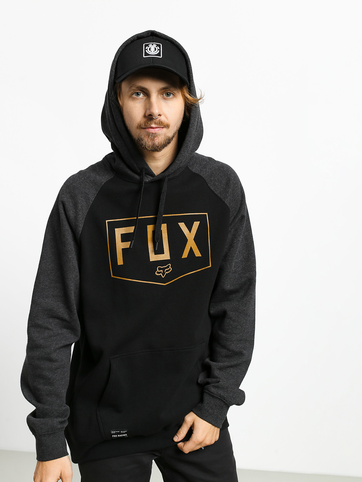 Mikina s kapucí Fox Shield Raglan HD (blk)