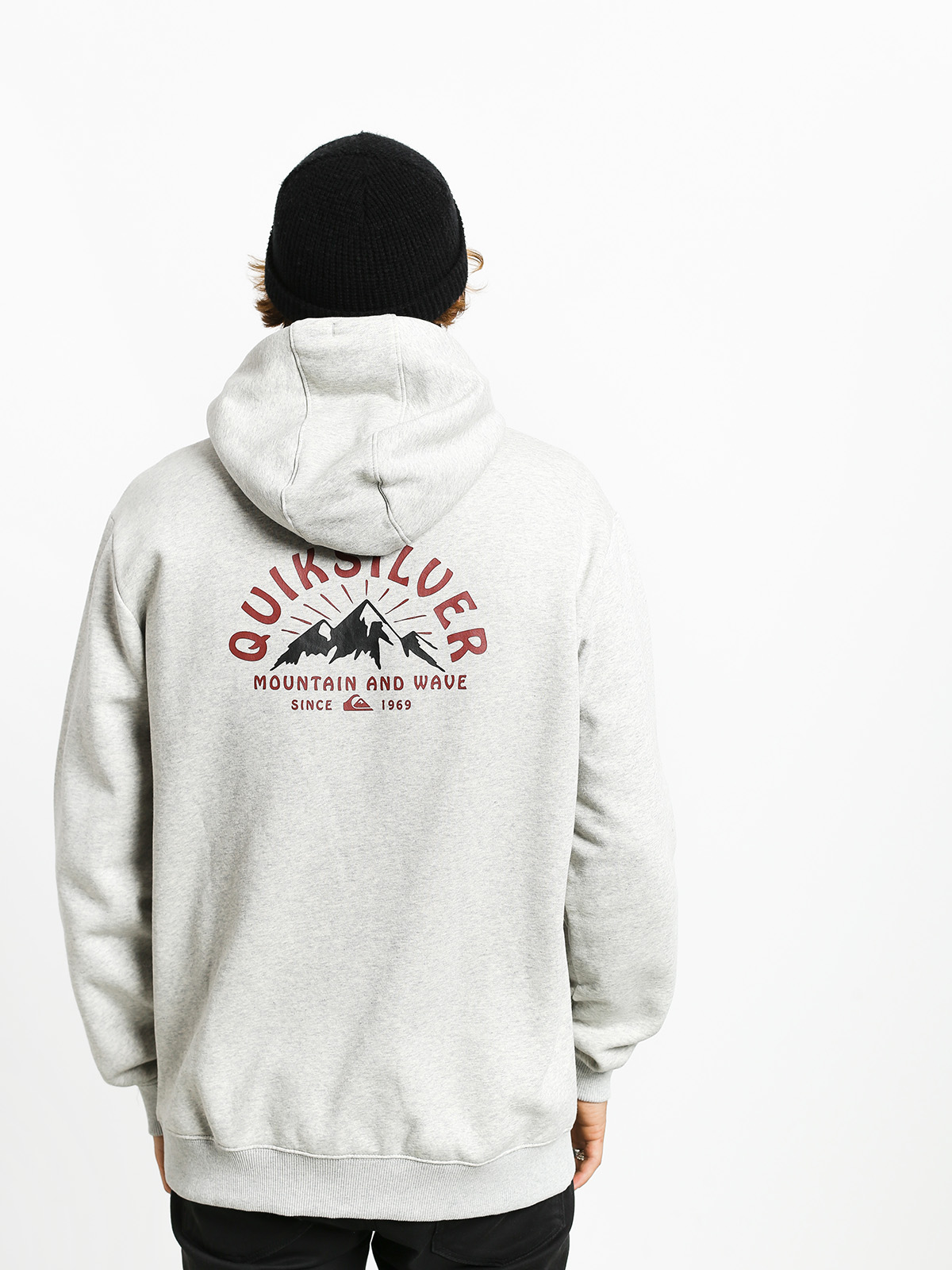 Pánská Mikina s kapucí Quiksilver Big Logo Snow ZHD (light grey heather)