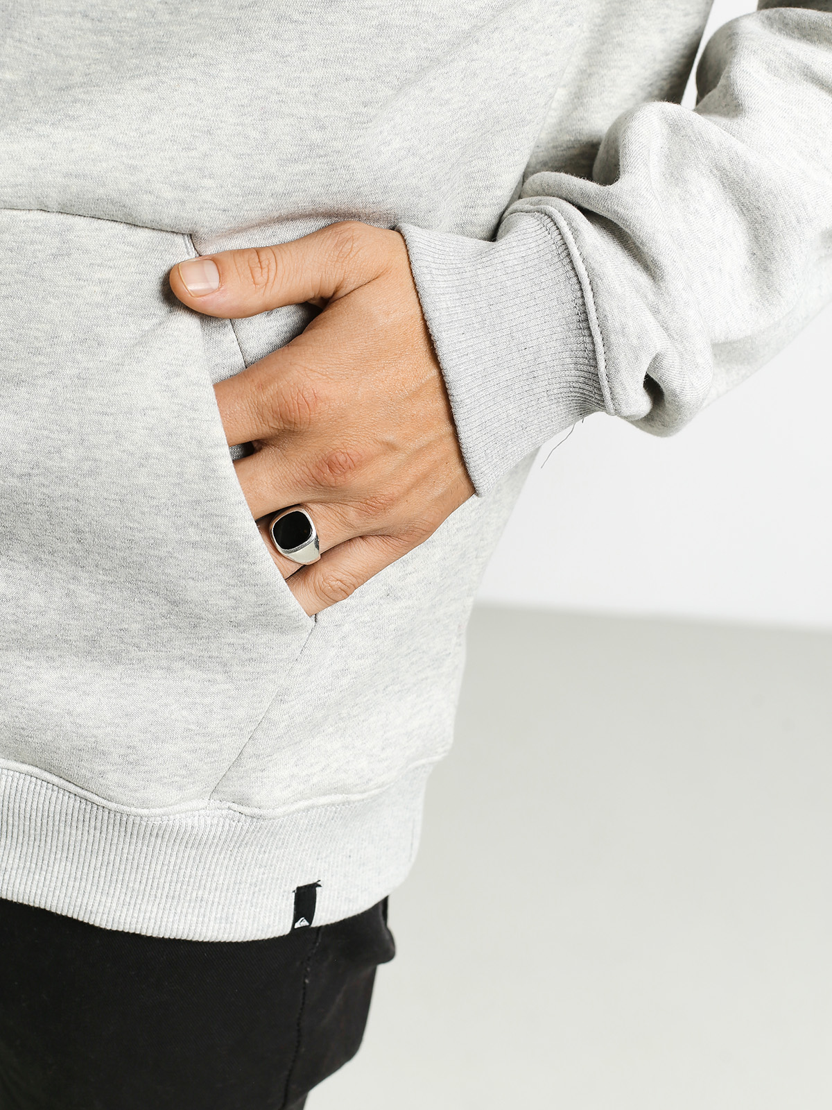 Pánská Mikina s kapucí Quiksilver Big Logo Snow ZHD (light grey heather)