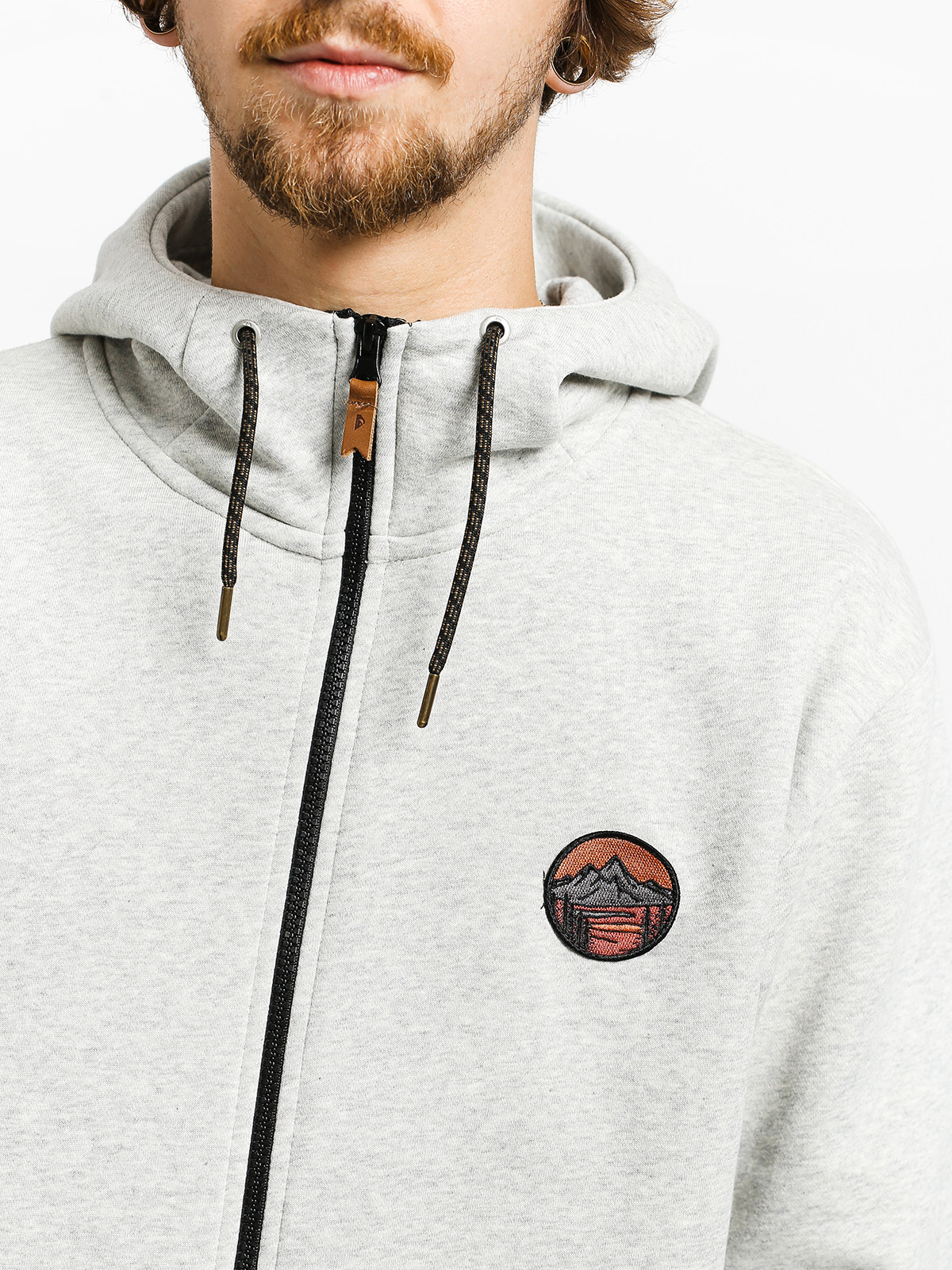 Pánská Mikina s kapucí Quiksilver Big Logo Snow ZHD (light grey heather)