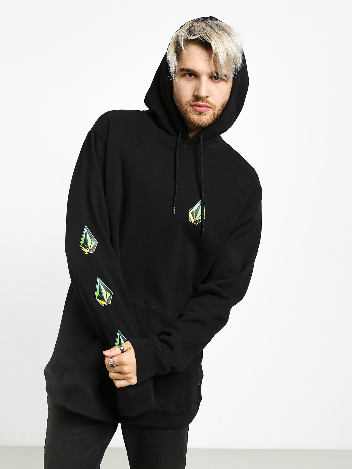 Mikina s kapucí Volcom Deadly Stones HD (black)