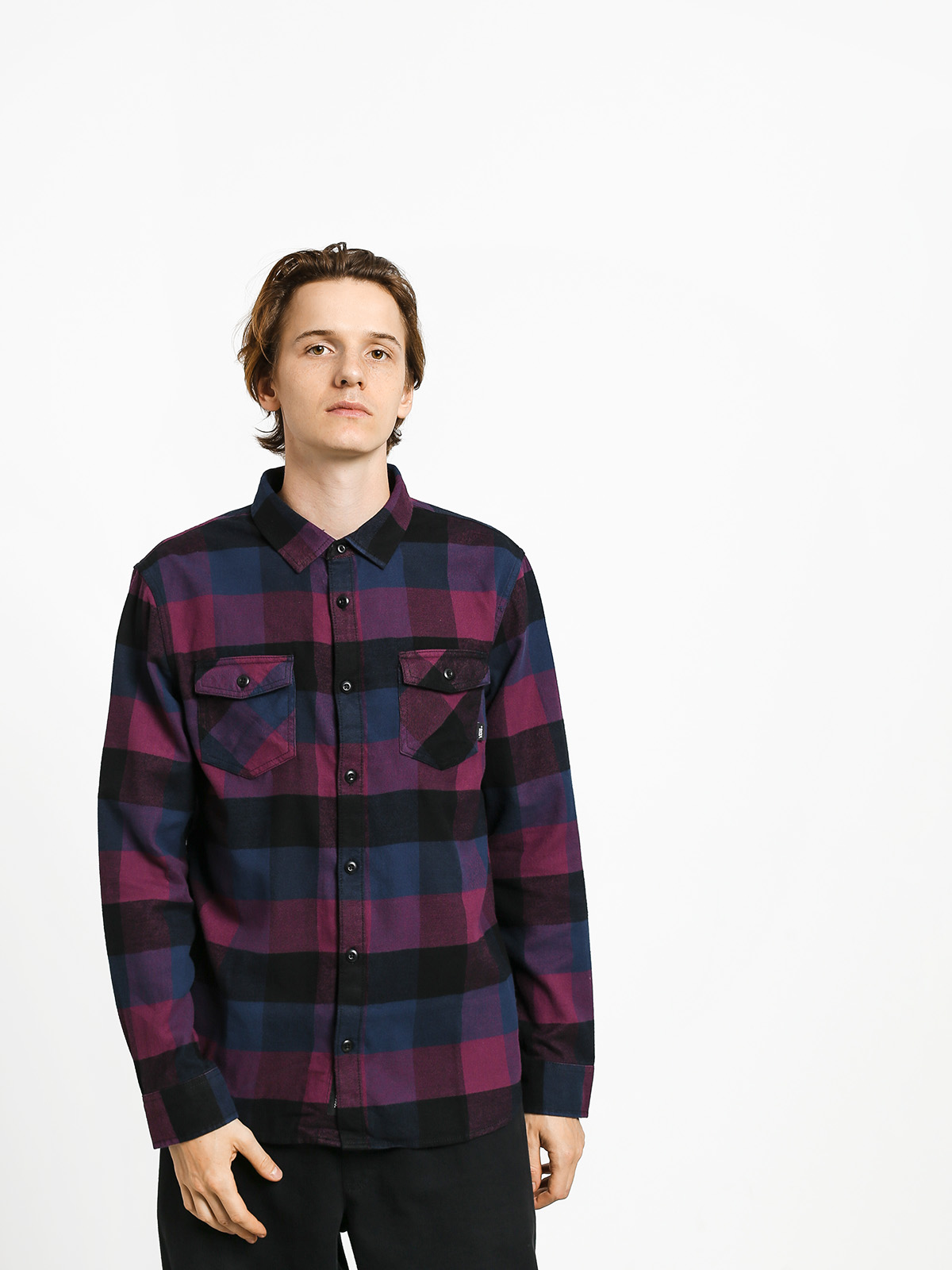 Košile Vans Box Flannel (prune/dress blues)