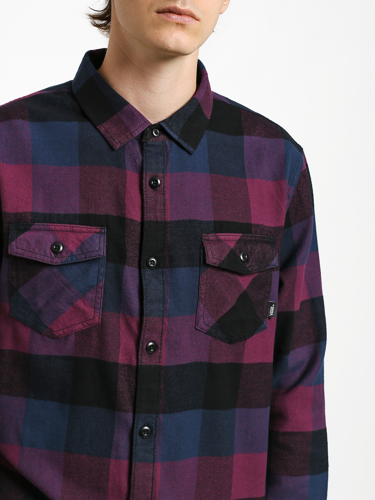 Košile Vans Box Flannel (prune/dress blues)