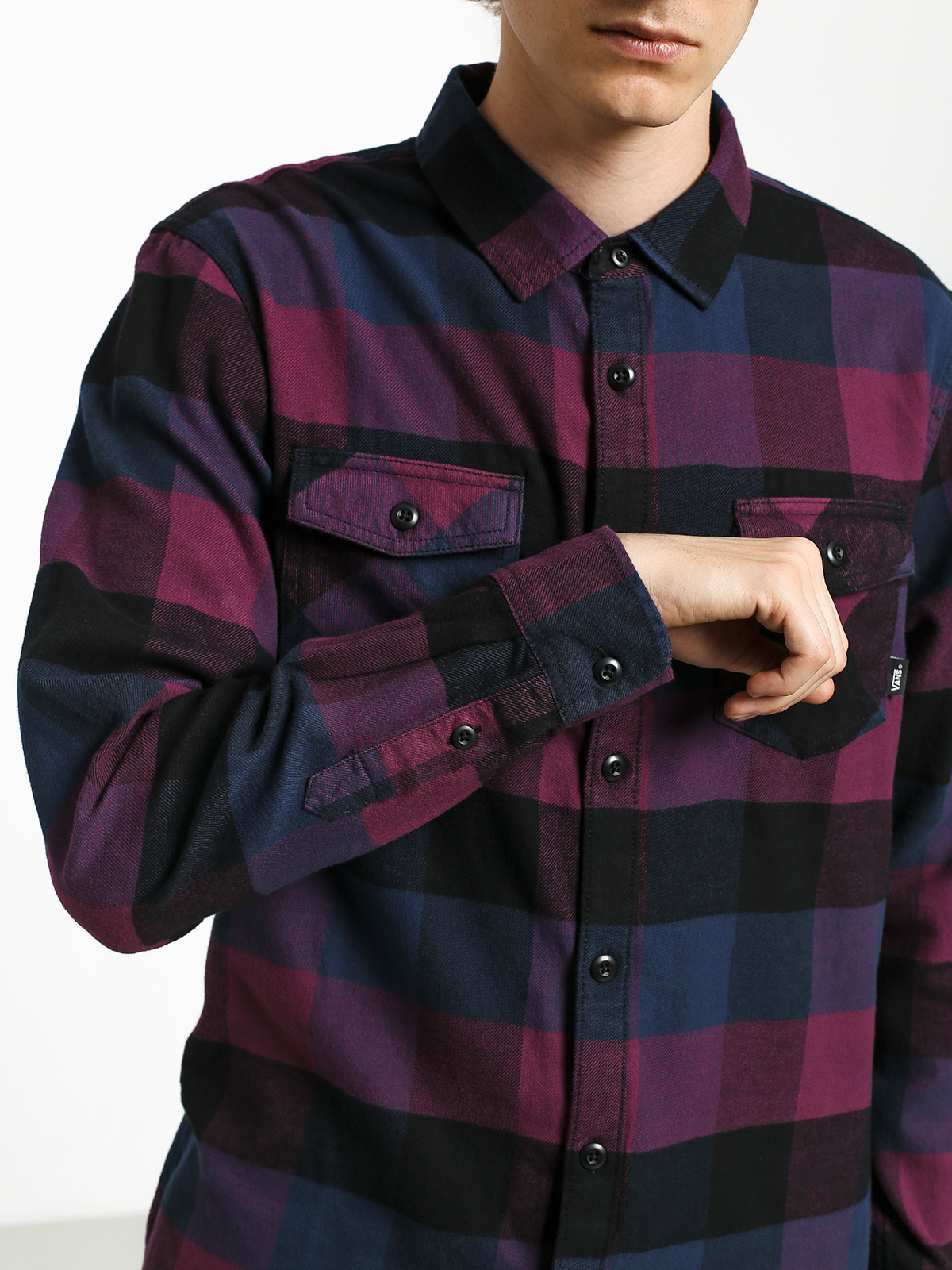 Košile Vans Box Flannel (prune/dress blues)