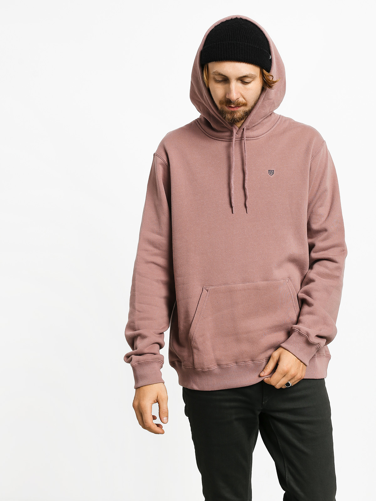 Mikina s kapucí Brixton B Shield Intl HD (mauve)