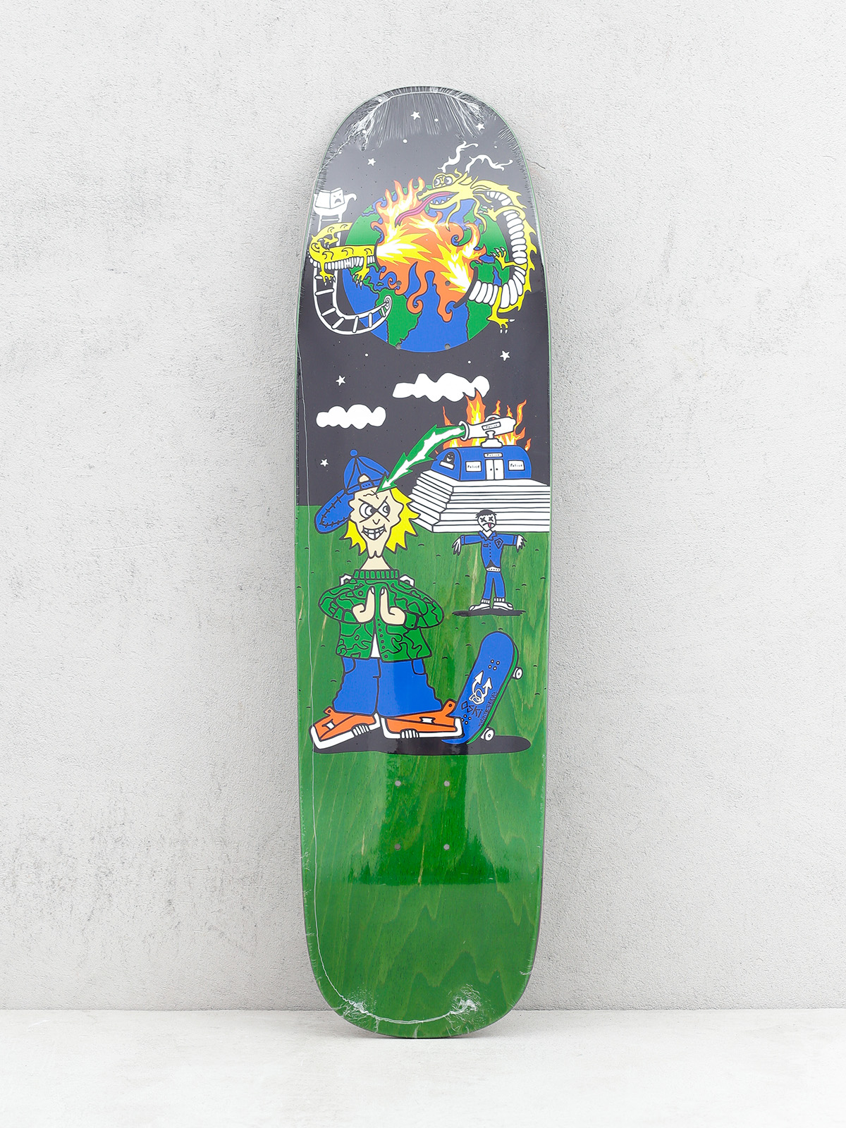 Deska Polar Skate Rozenberg Police Station P9 (green/multi)
