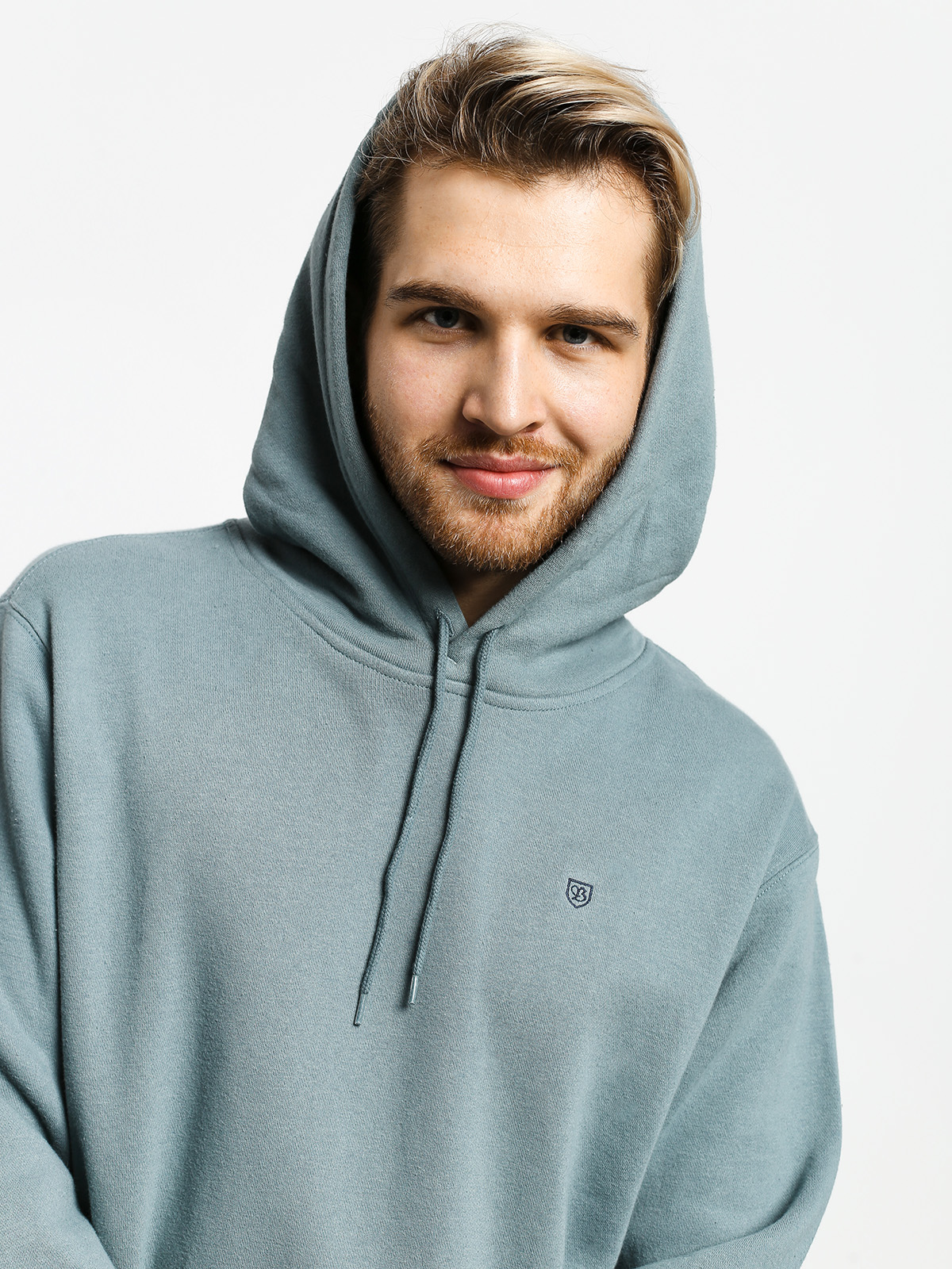 Mikina s kapucí Brixton B Shield Intl HD (blue haze)