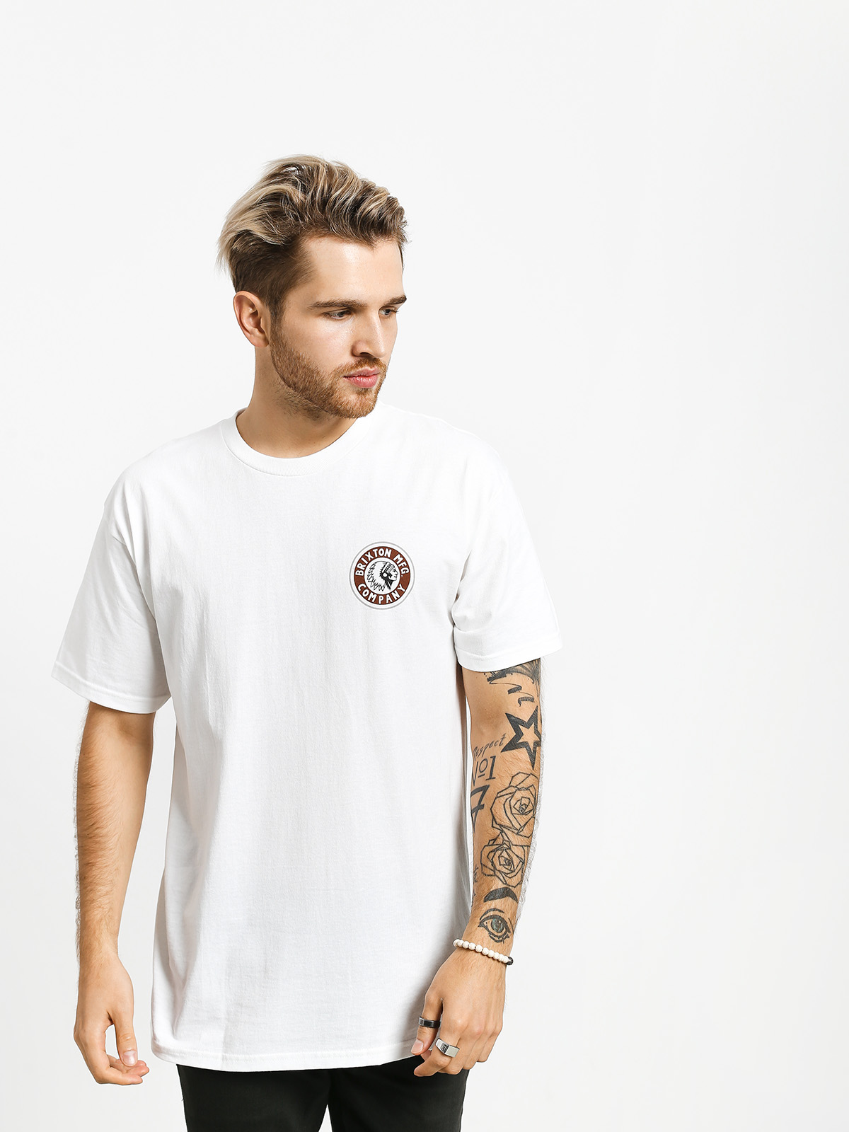 Tričko Brixton Rival II Stnd (white/cardinal)