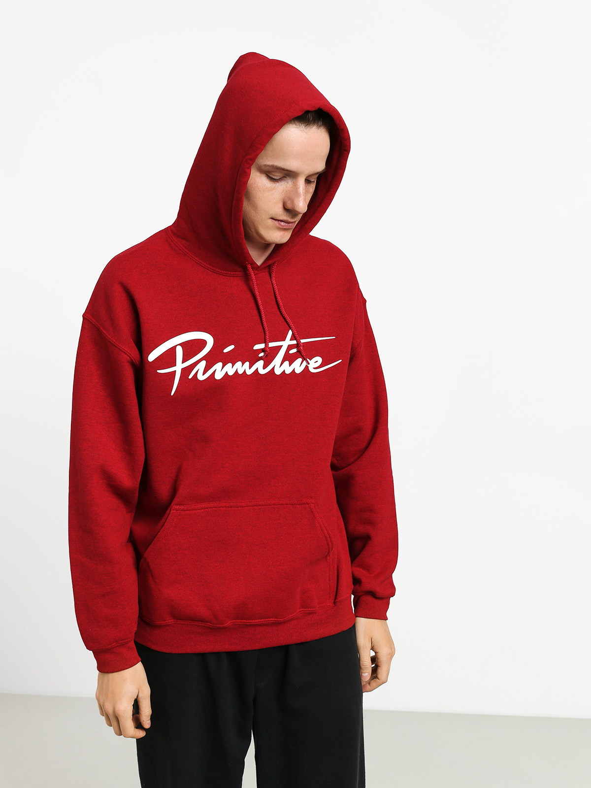 Mikina s kapucí Primitive Nuevo HD (red)