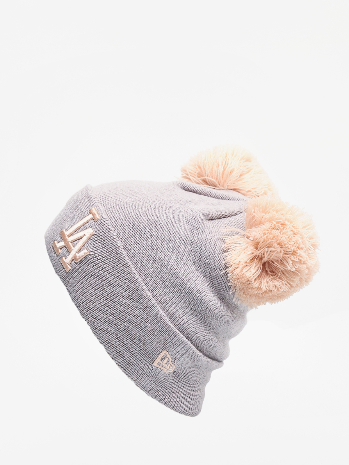 Čepice New Era Female Double Pom Cuff Knit Wmn (gray/blush sky)