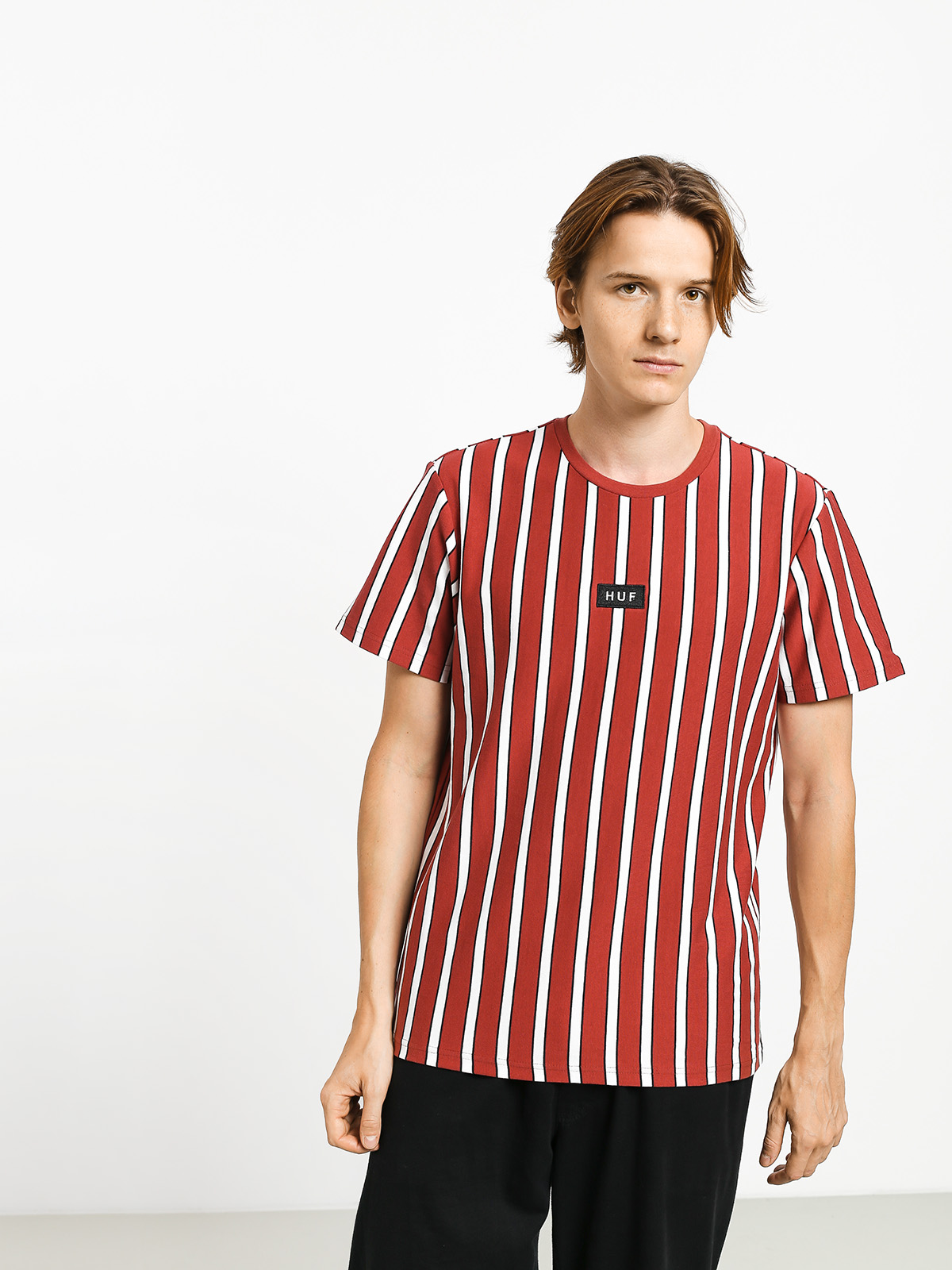 Tričko HUF Dexter Stripe (rose wood red)