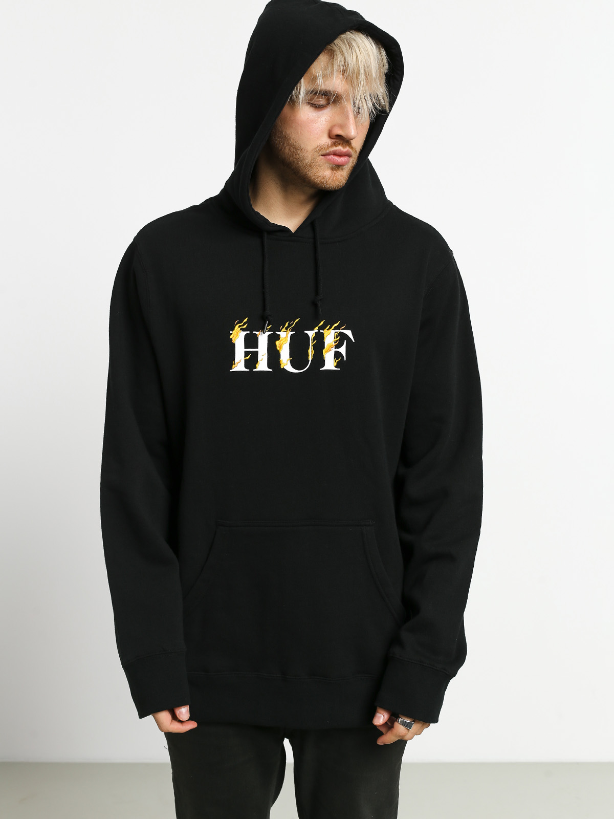 Mikina s kapucí HUF Phoenix HD (black)