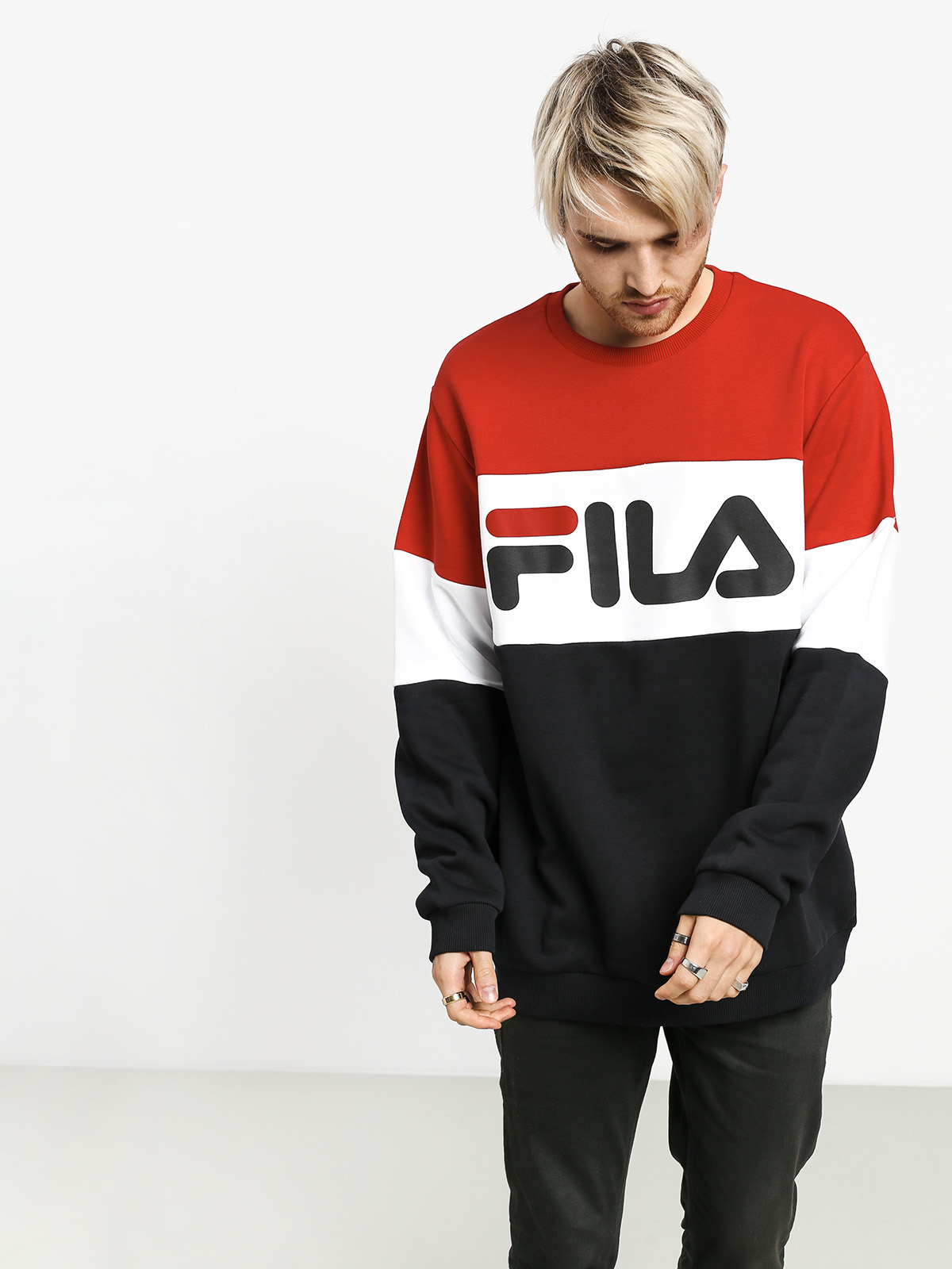 Mikina Fila Straight Blocked (true red/black/bright white)