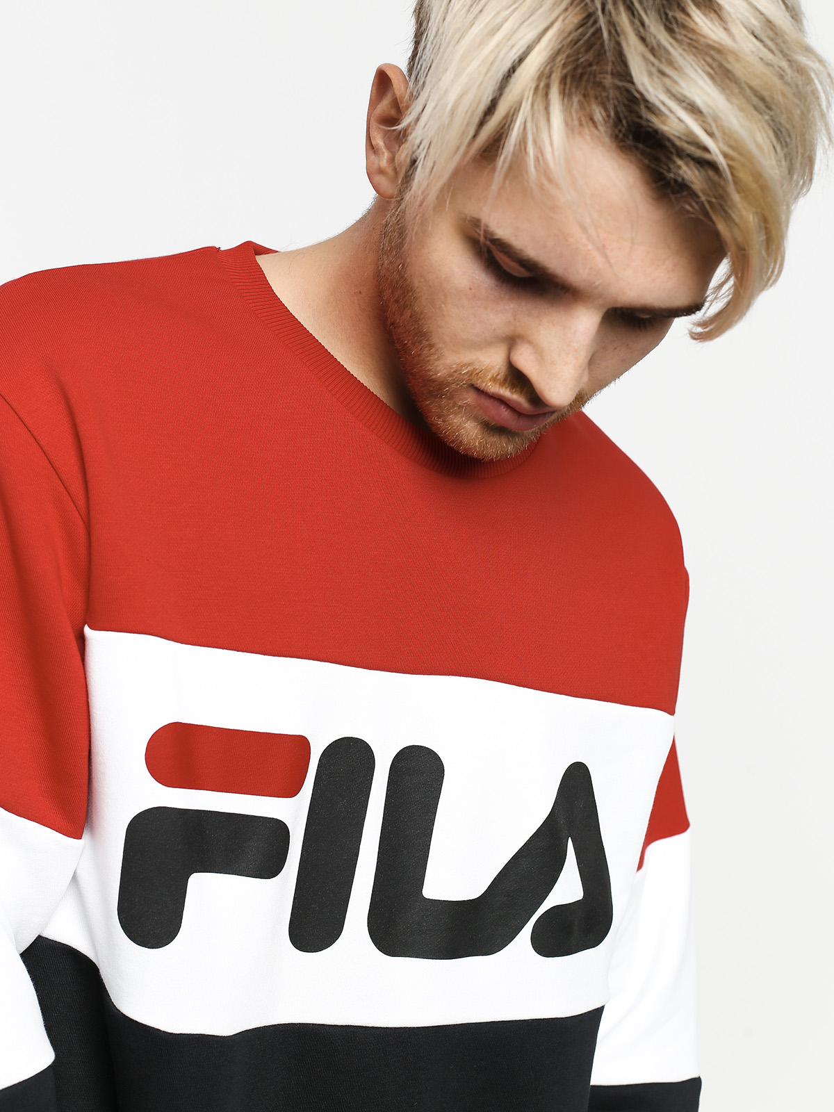 Mikina Fila Straight Blocked (true red/black/bright white)