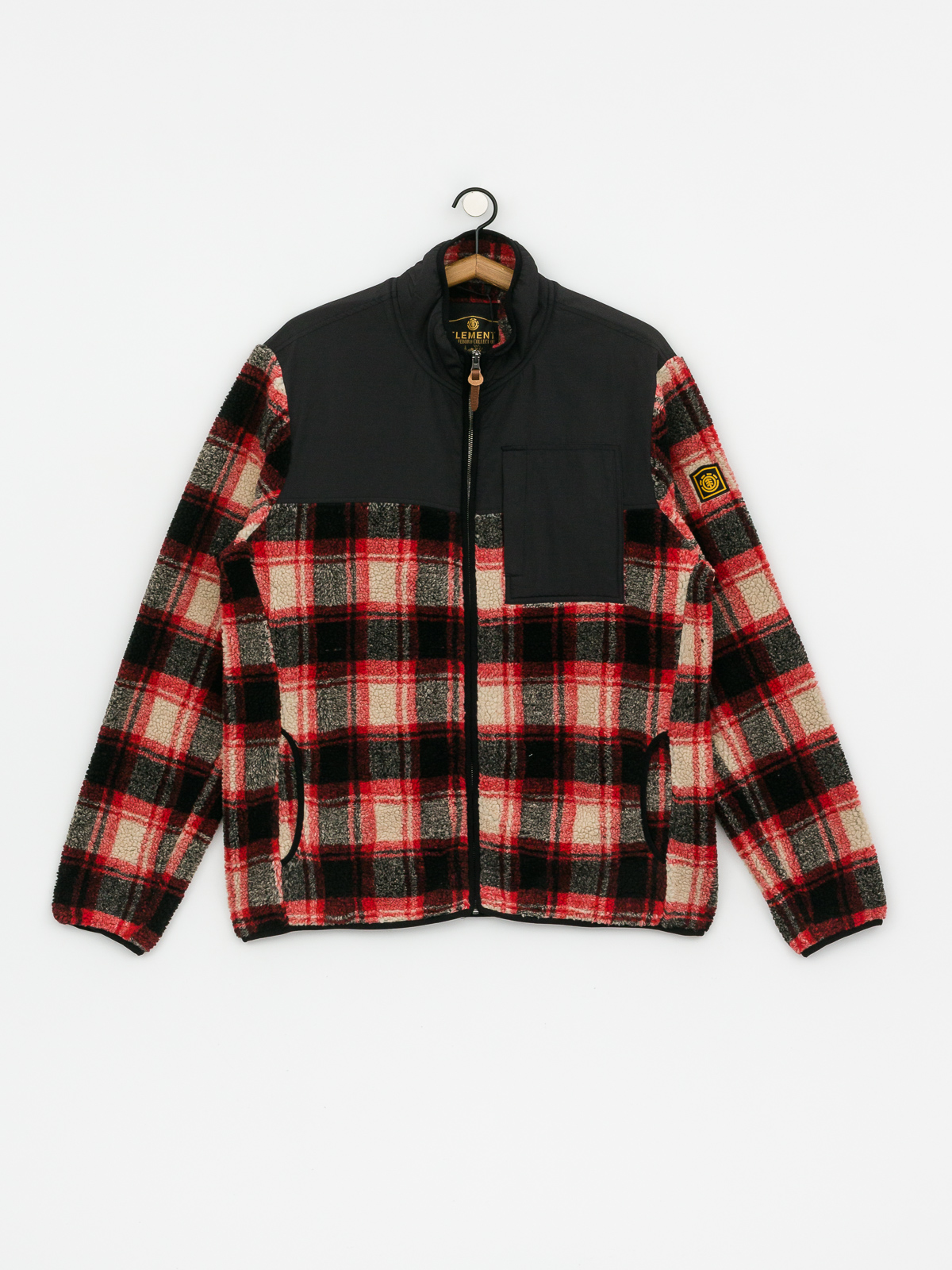 Mikina Element Abenaki Warm Zip (black red)