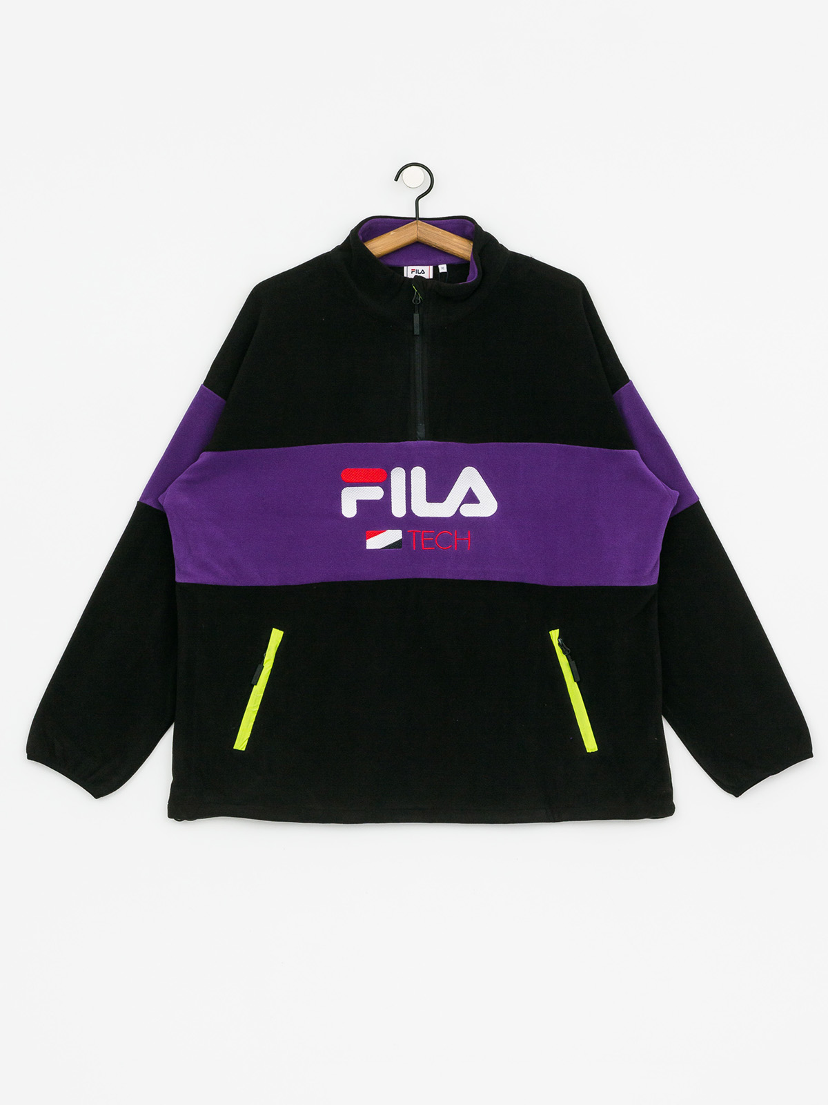 Mikina Fila Reijo Half ZIP (black/tillandsia purple)