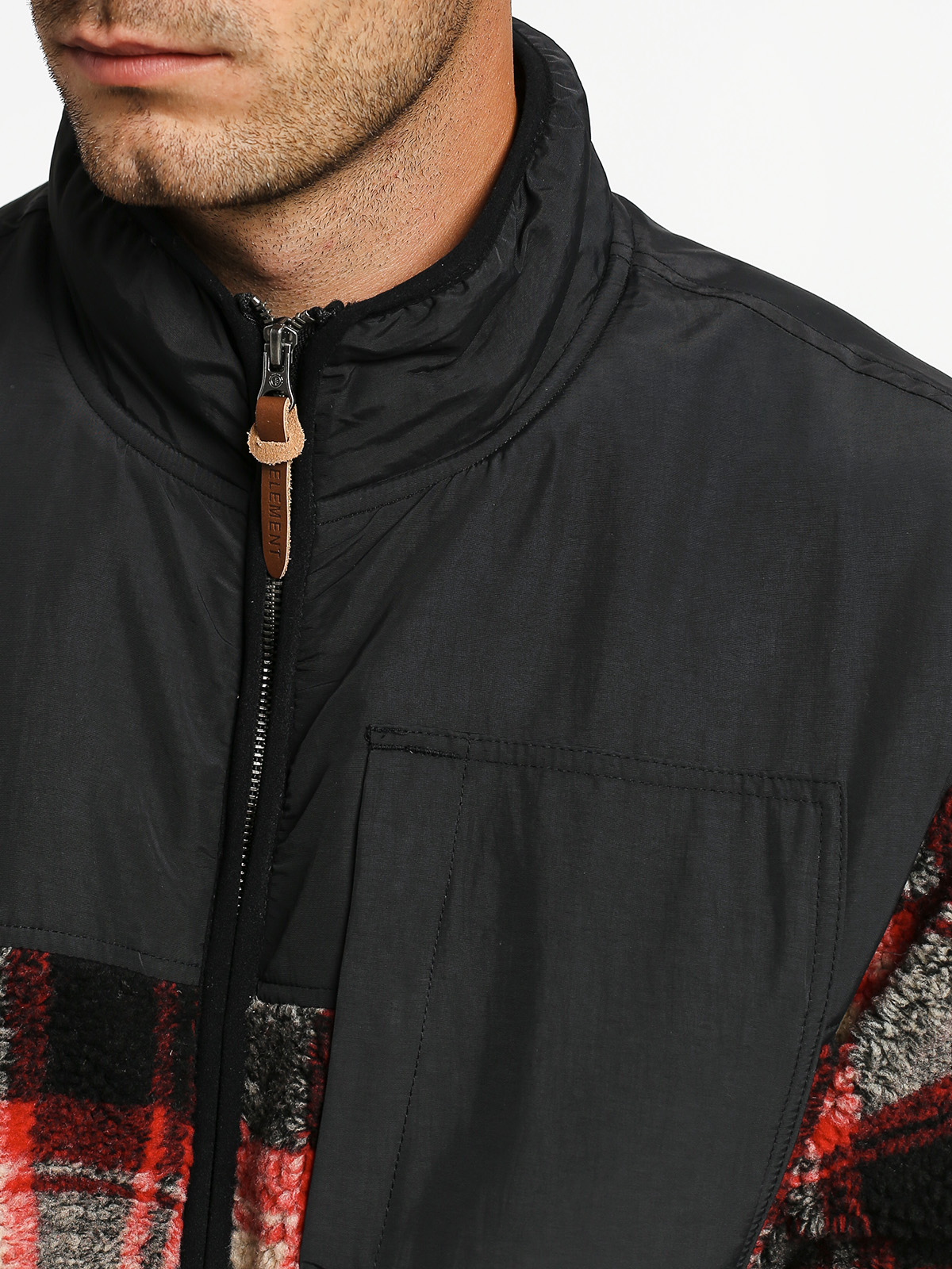 Mikina Element Abenaki Warm Zip (black red)