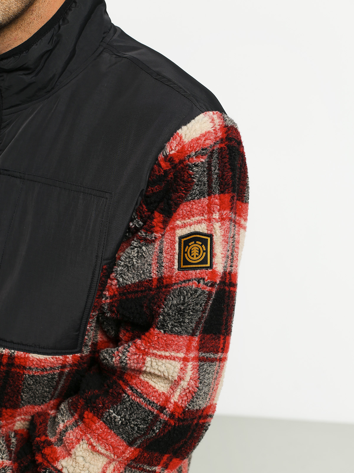 Mikina Element Abenaki Warm Zip (black red)