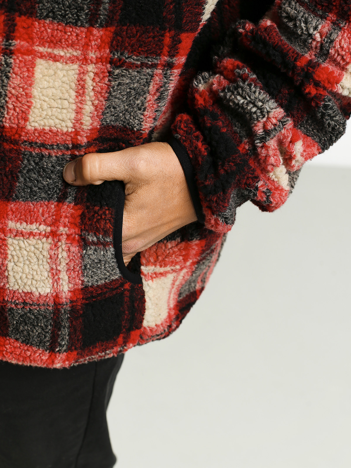 Mikina Element Abenaki Warm Zip (black red)