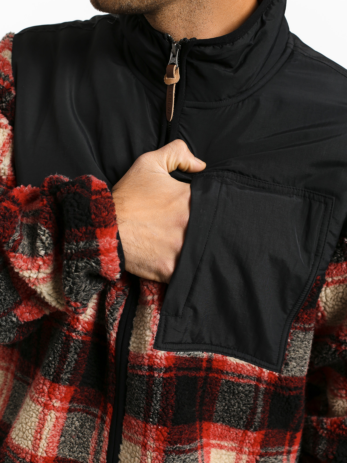 Mikina Element Abenaki Warm Zip (black red)