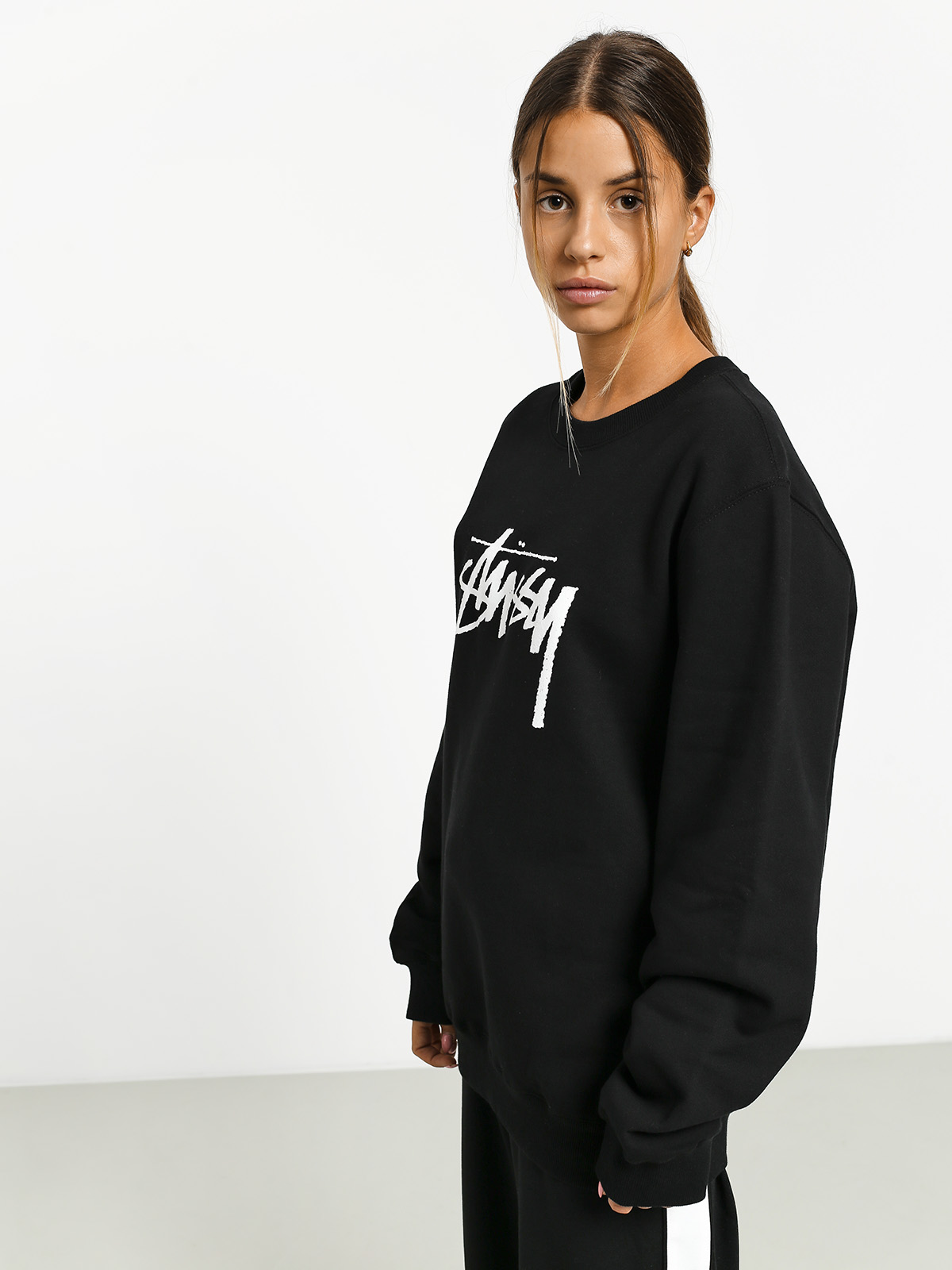 Mikina Stussy Stock Crew Wmn (black)