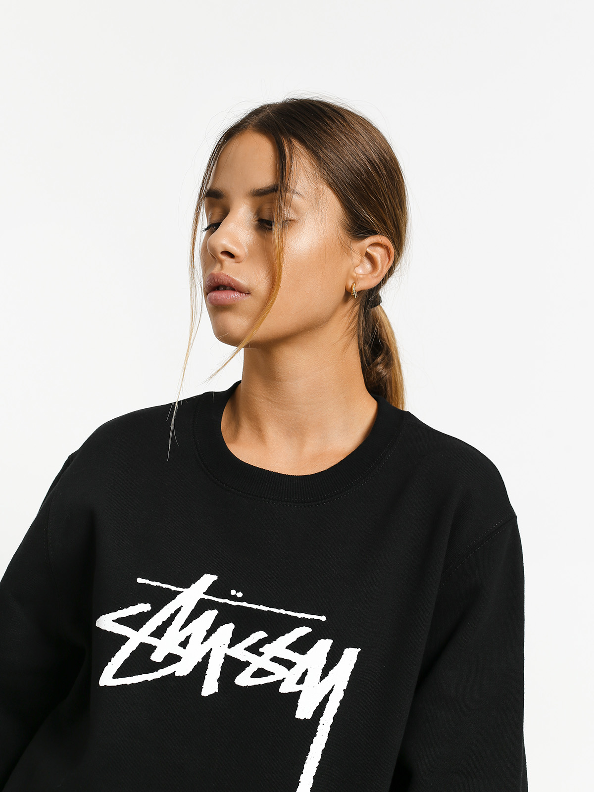 Mikina Stussy Stock Crew Wmn (black)
