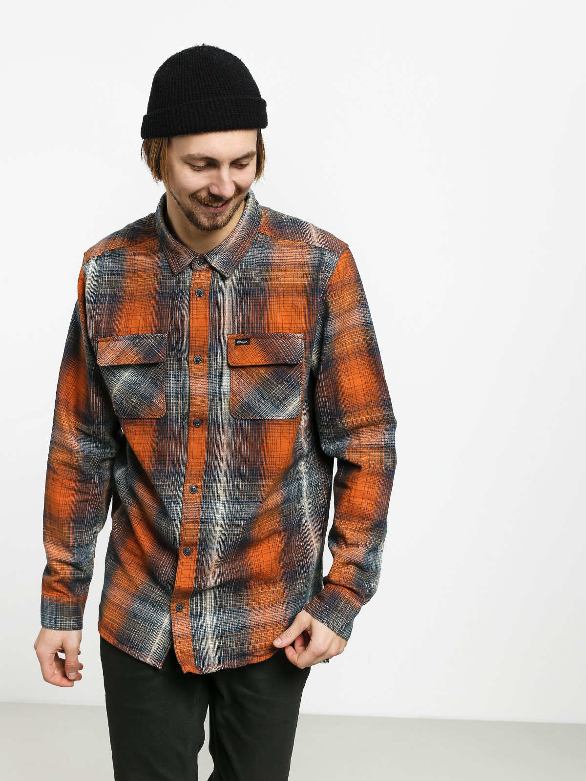 Košile RVCA Muir Flannel Ls (rust orange)