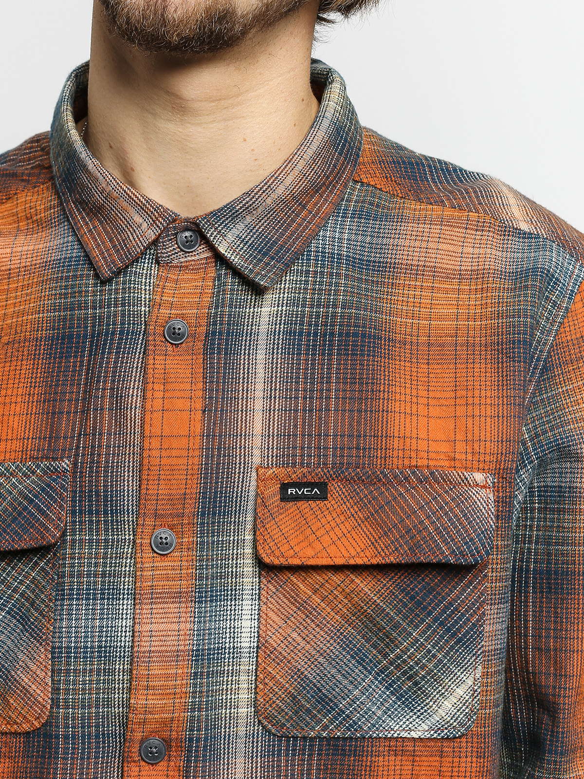 Košile RVCA Muir Flannel Ls (rust orange)
