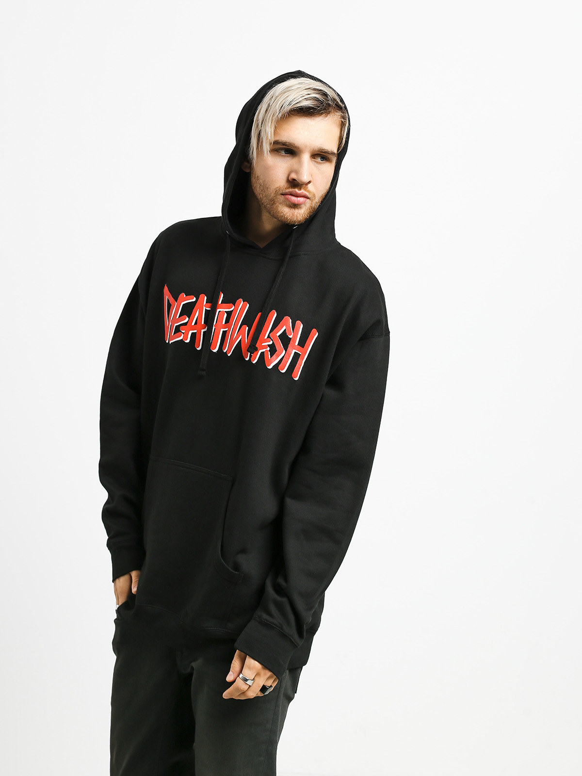 Mikina s kapucí Deathwish Deathspray HD (black/red)