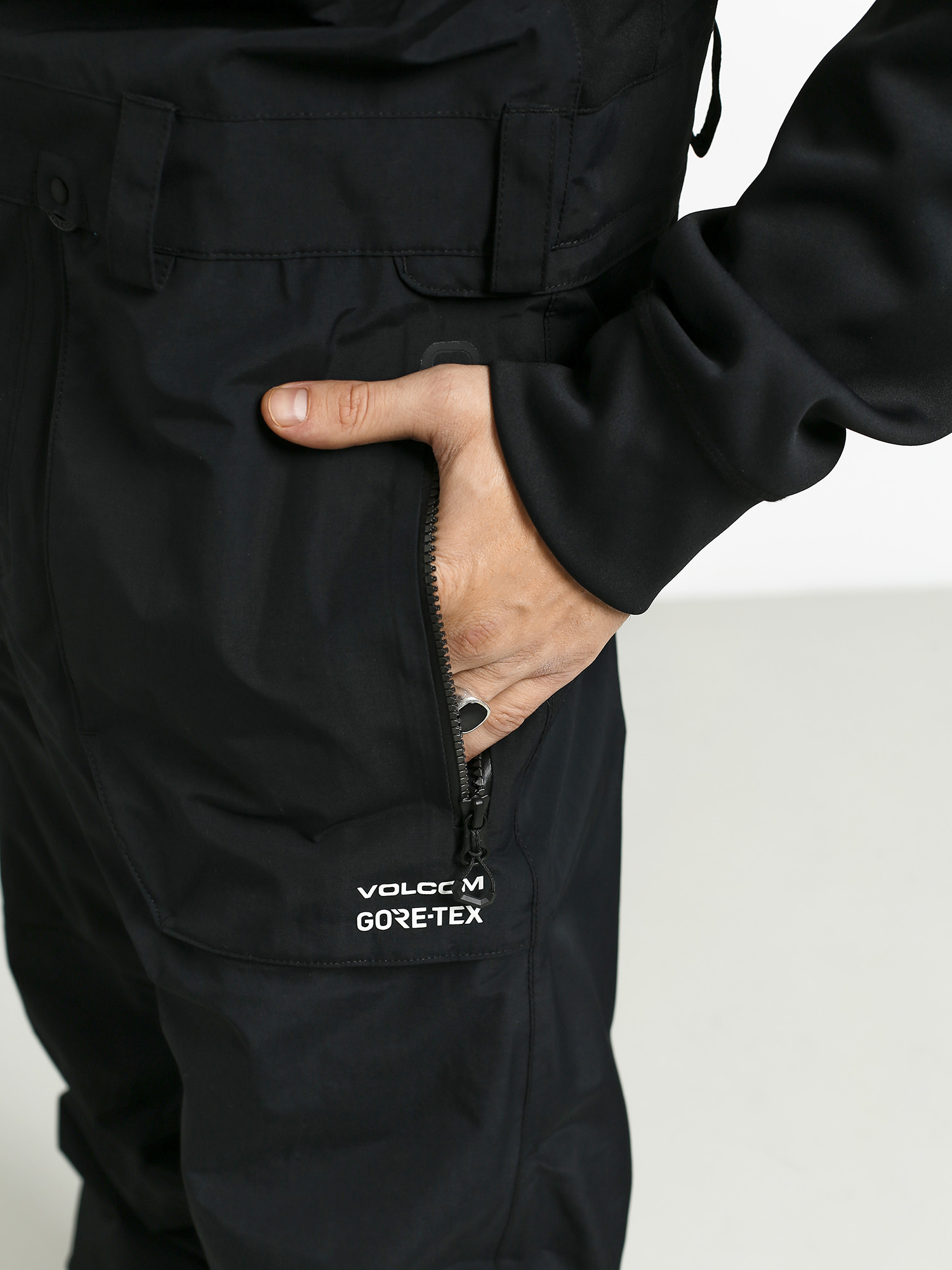 Pánské Snowboardové kalhoty  Volcom Rain Gore Bib Overall (blk)