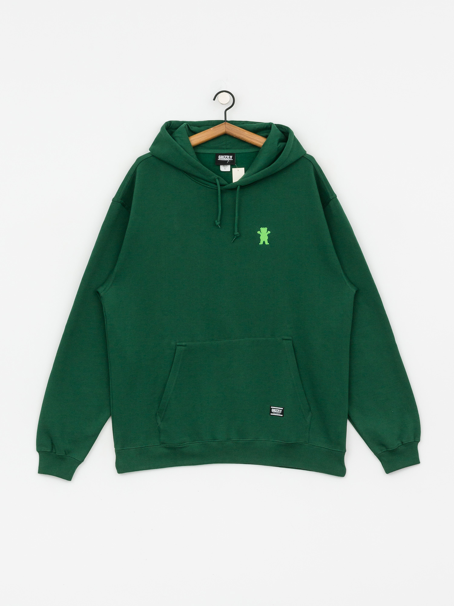 Mikina s kapucí Grizzly Griptape Og Bear Embroidered HD (forest/lime)