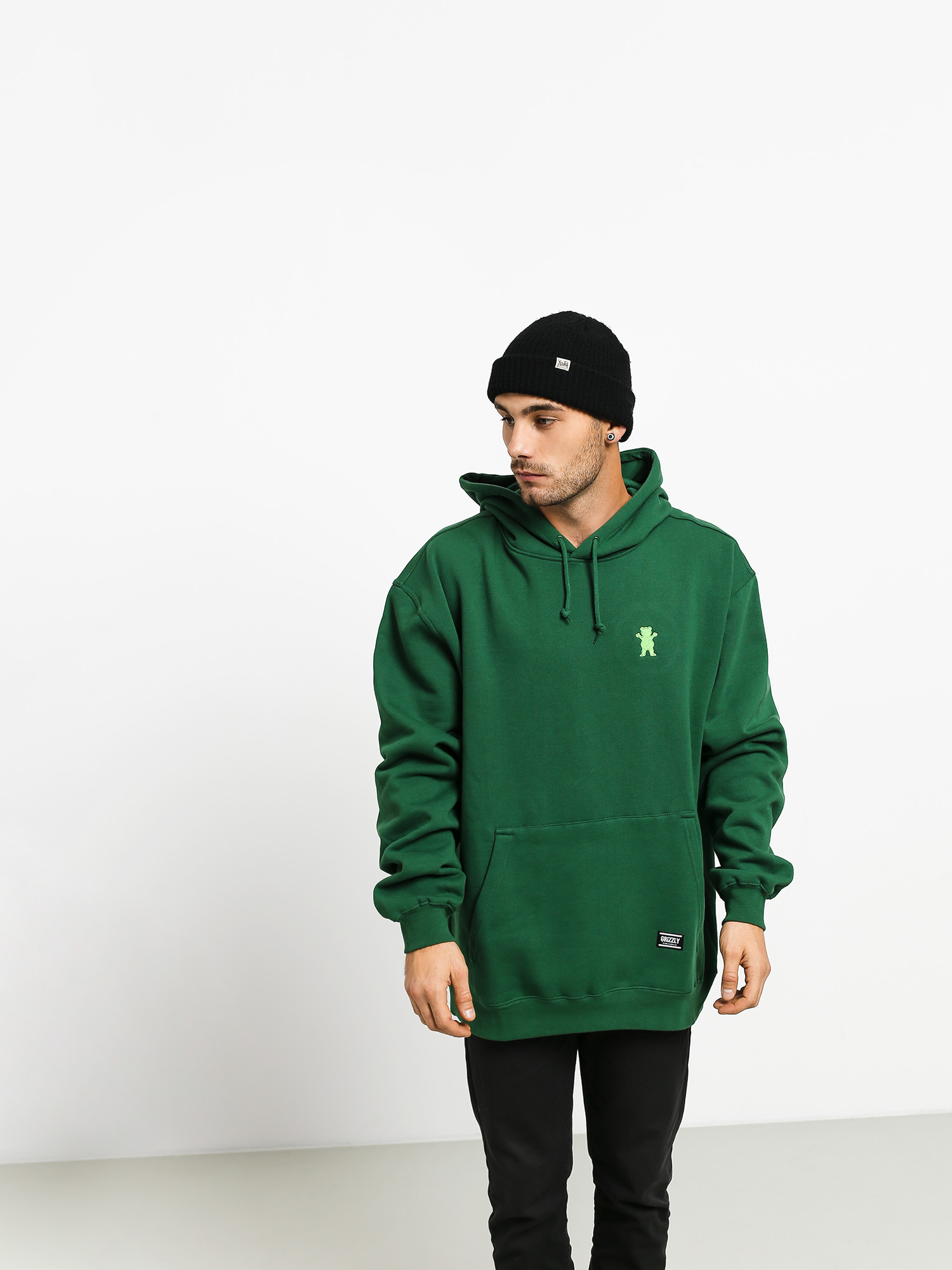 Mikina s kapucí Grizzly Griptape Og Bear Embroidered HD (forest/lime)