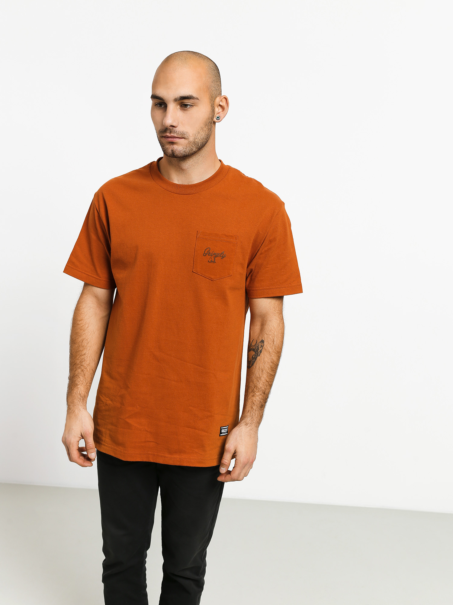 Tričko Grizzly Griptape Grizzly Ridge Pocket (sienna)