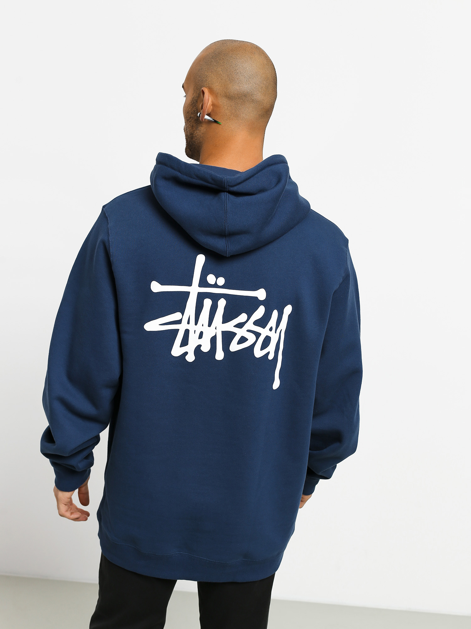 Mikina s kapucí Stussy Basic HD (navy)