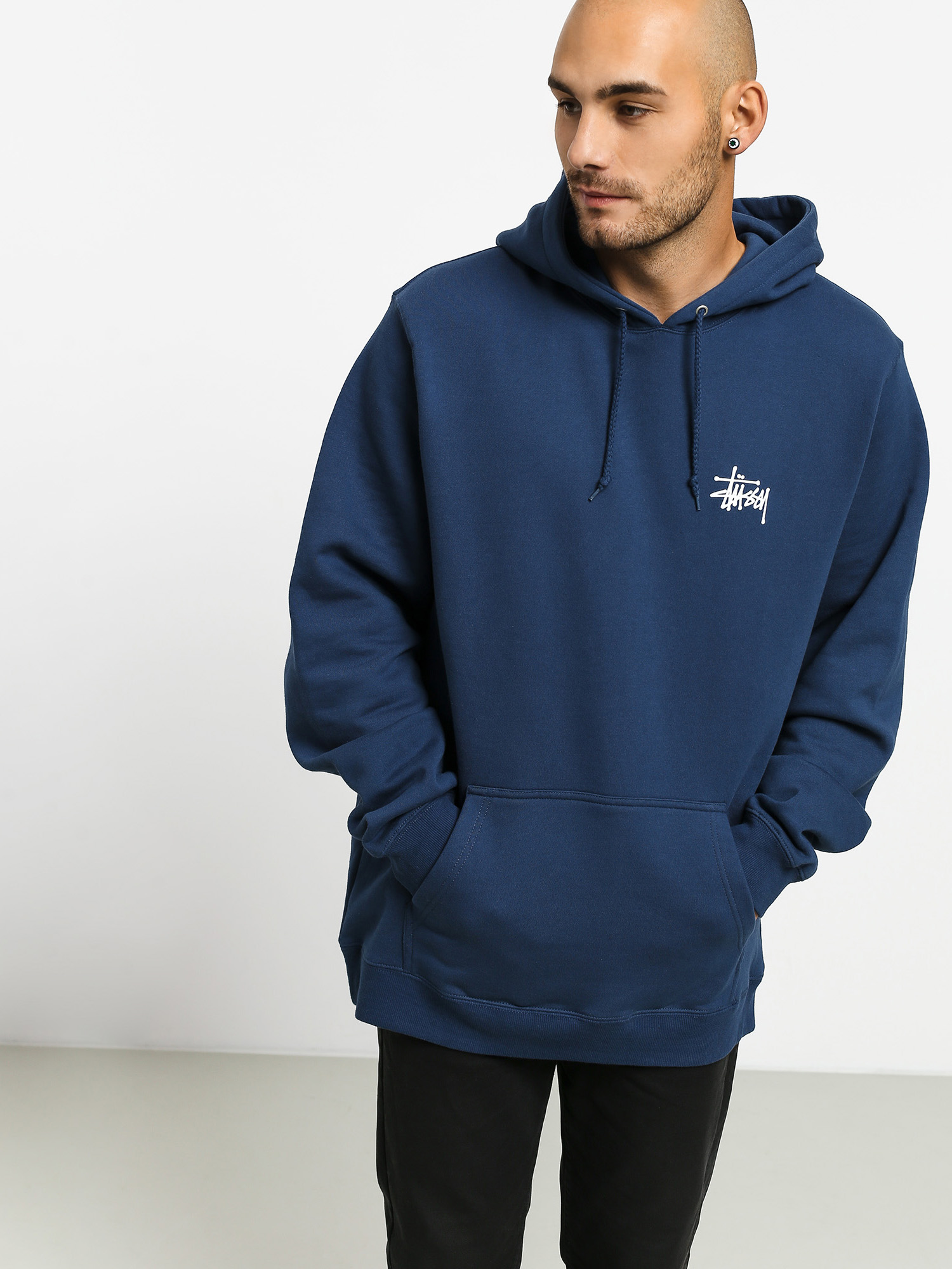 Mikina s kapucí Stussy Basic HD (navy)